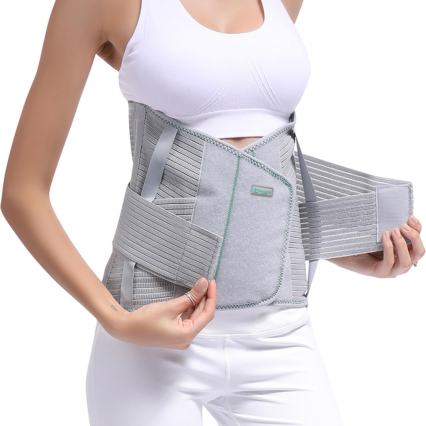 TANDCF Entire Back Brace, Lumbar Support Belt for Women & Men, Adjustable Waist Trainer Belt for Entire Back Pain Relief,Keeps Your Spine Straight and