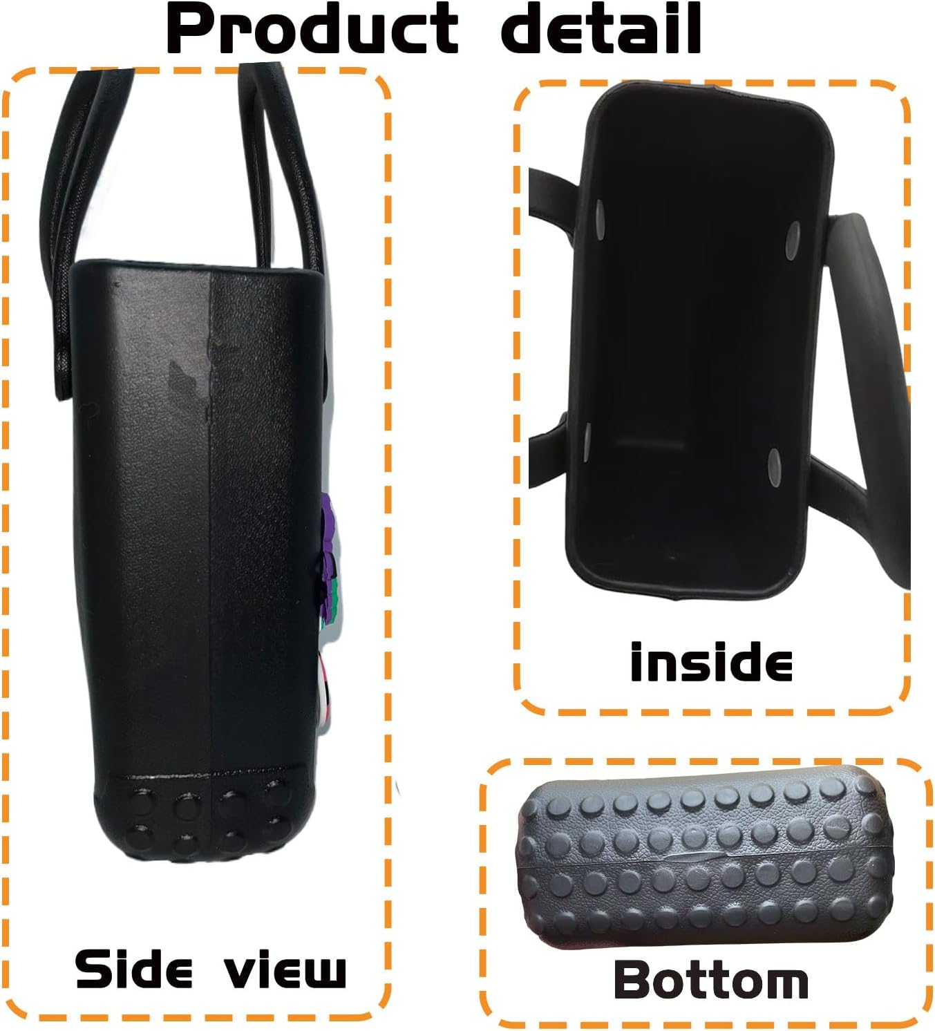 Small Rubber Beach Bag Waterproof Mini Eva Tote Pool Bag With Holes and Crossbody Strap For Women - Image 5