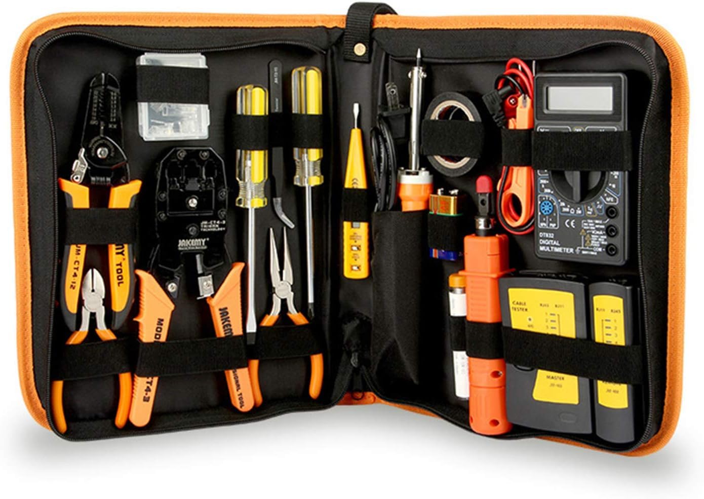 Kit de herramientas de mantenimiento de red profesional 17 en 1 con detector de electricidad y alicates de malla para electricistas y técnicos de TI