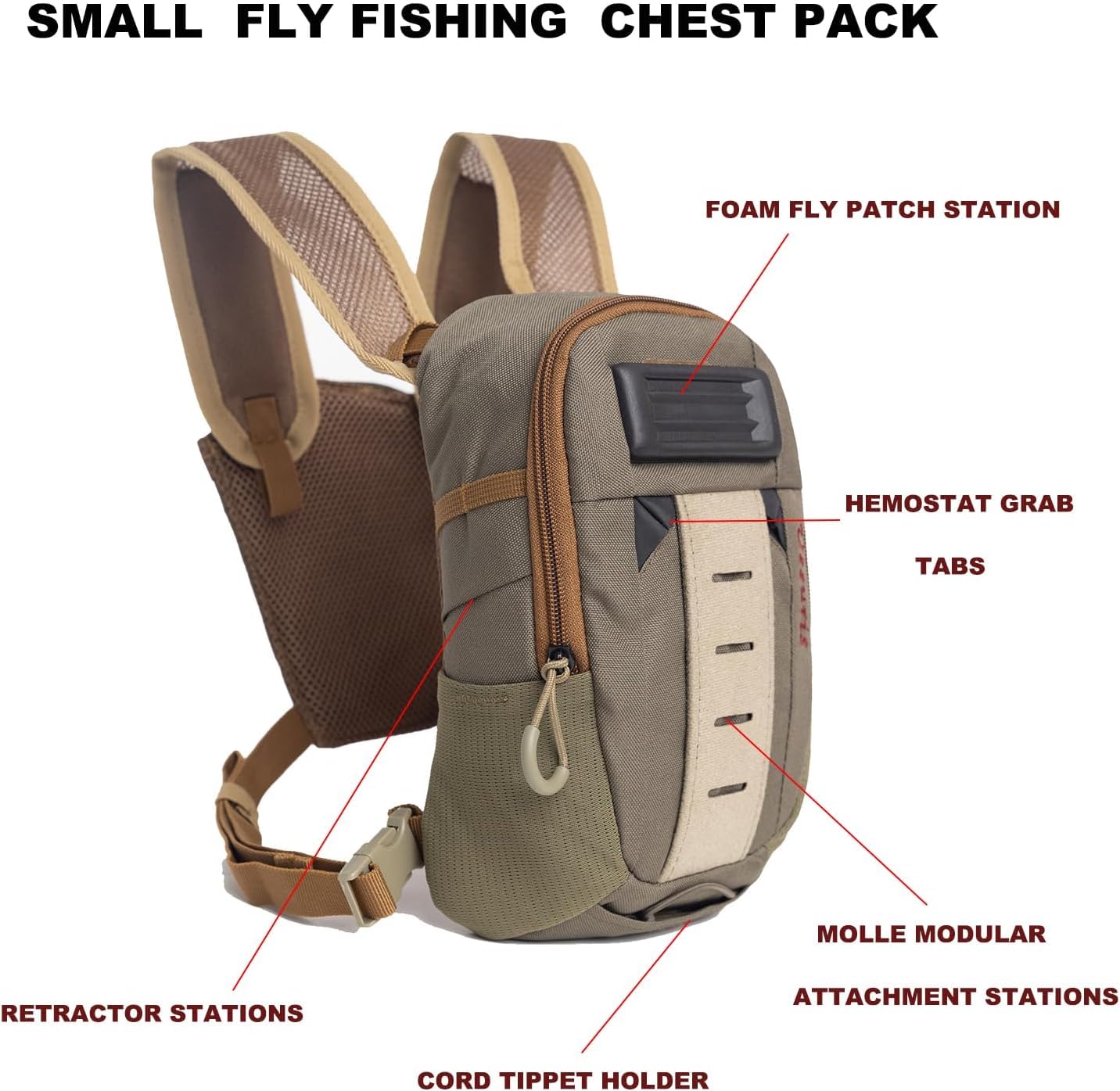Small Fly Fishing Chest Pack Ultralight Chest Bag Mini Vest Pack Micro Fishing pouch