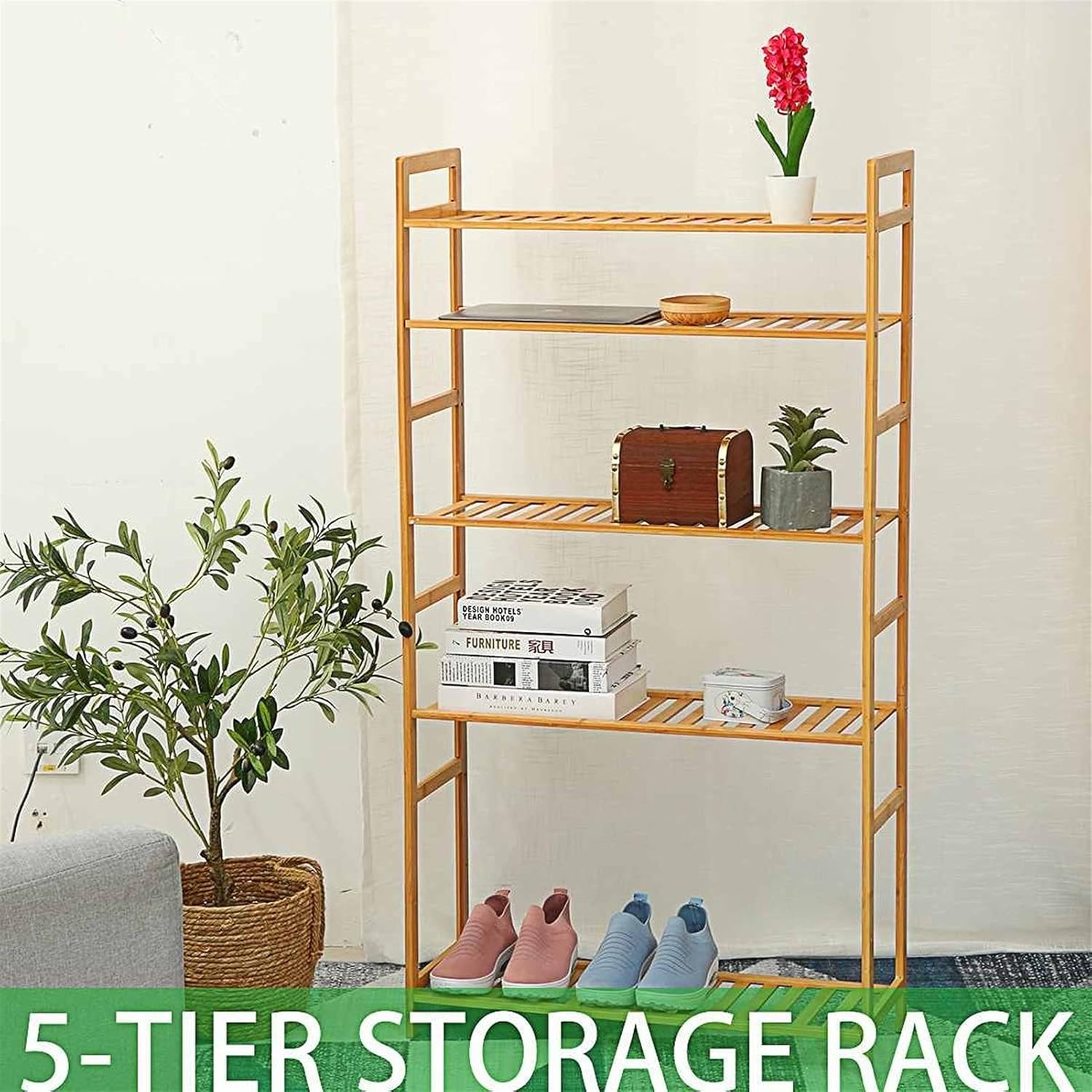 パンラック 調節可能な鍋収納ラック 竹製キッチンシェルフオーガナイザー ポットとフライパンオーガナイザー 節約と組み立てが簡単 家庭  鍋とフライパンオーガナイザー キャビネット下用 竹製 伸縮可能な鍋蓋ホルダー 調節 シンク下収納 キッチン 5段 竹製棚 高さ調節可能 ラック スパイス キッチン用品ホルダー 装飾