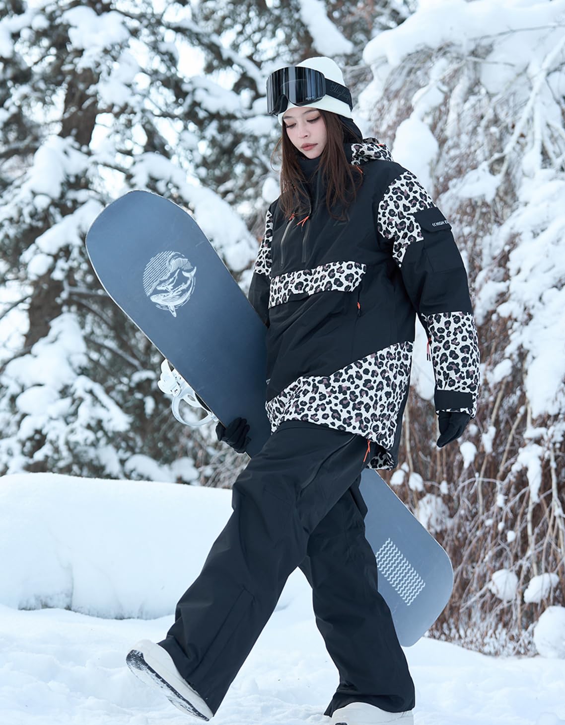 Skijacke Snowboard Anorak Mantel Pullover Baggy Snow Hooded Insulated Hoodie Wasserdicht Warm für Damen Herren