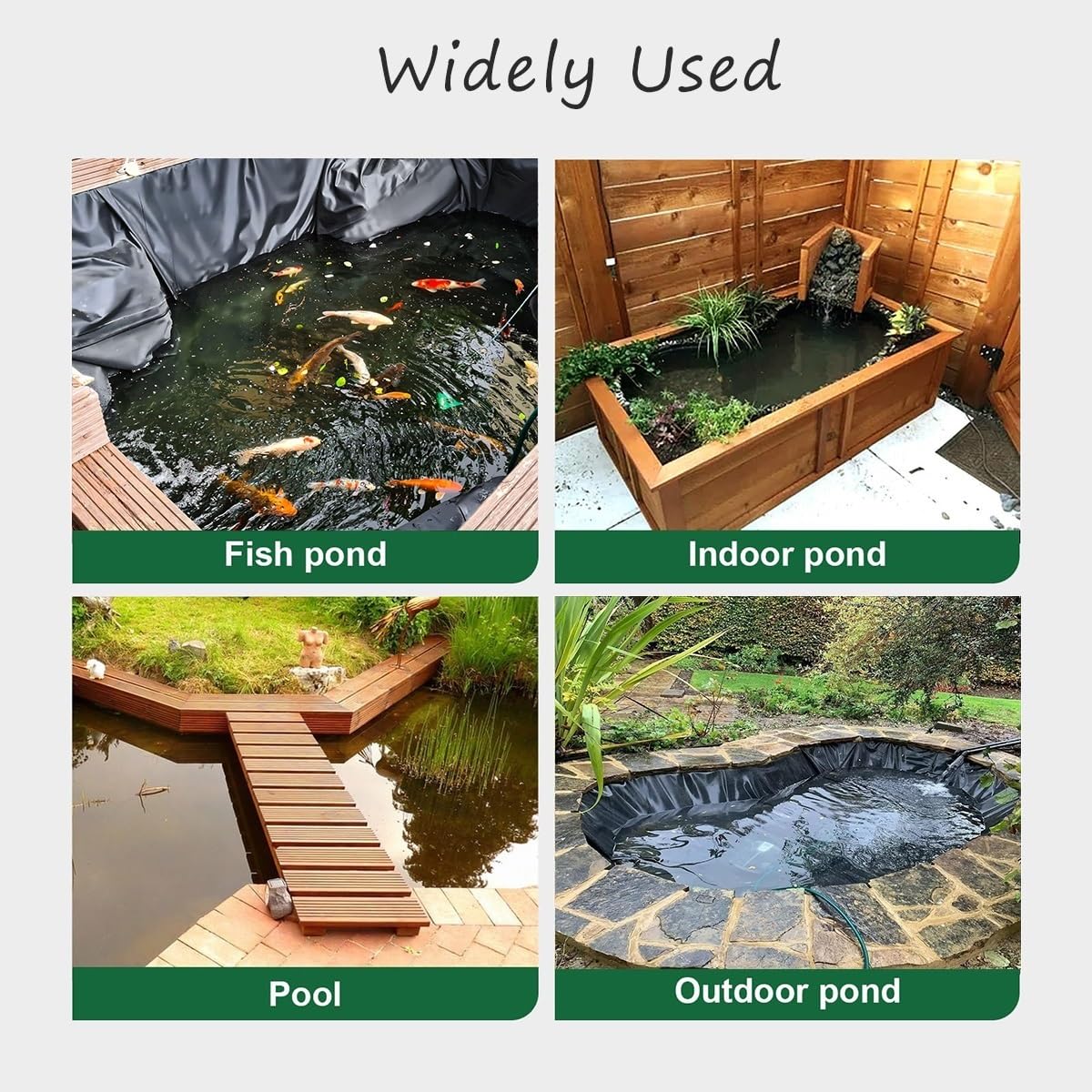 Rivestimento per laghetto in gomma flessibile, resistente, 1,8 x 5,8 m, resistente ai raggi UV, impermeabile, per piscine da giardino e giochi d'acqua, base per piante acquatiche e costruzioni
