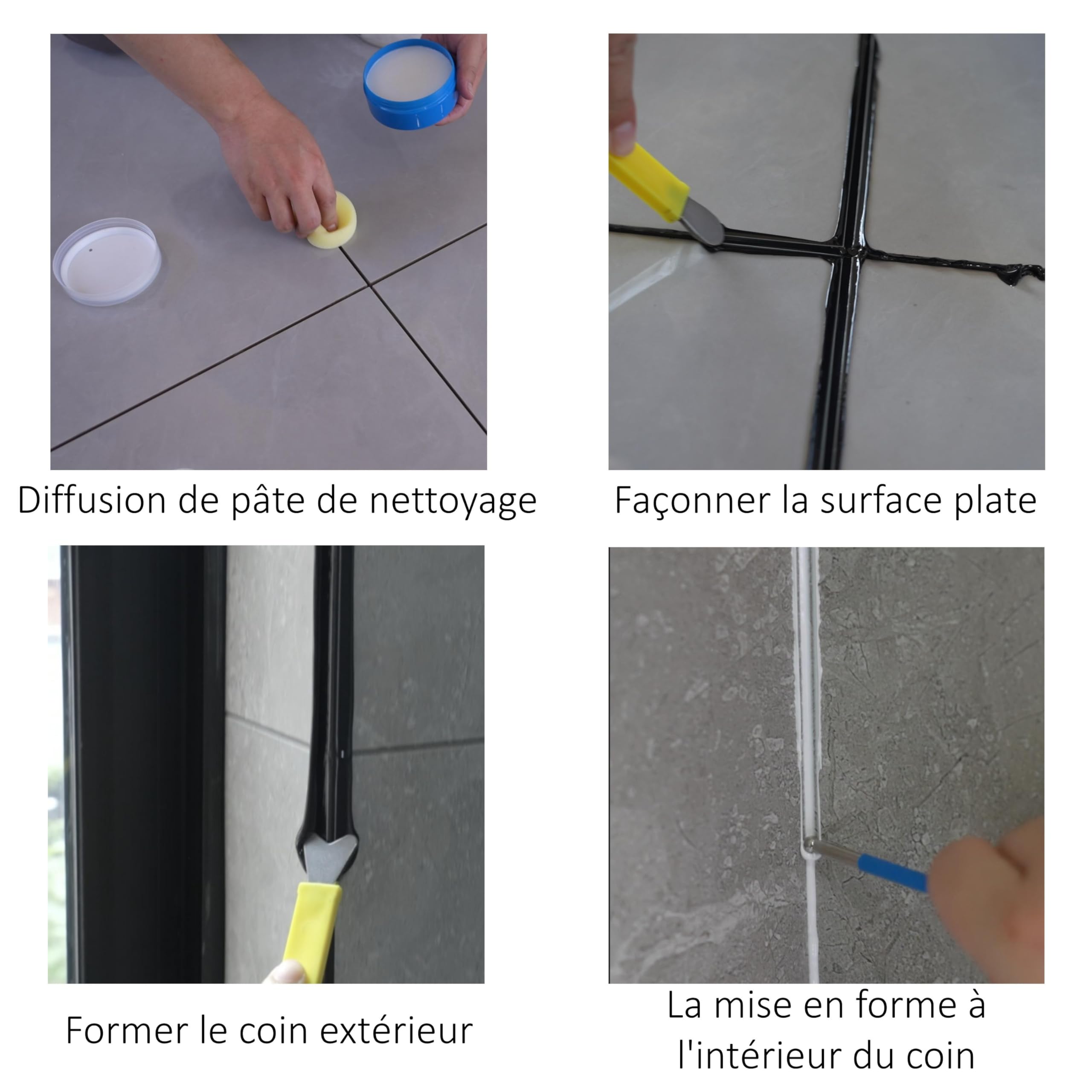 Pistolet à calfeutrer à double cartouche, ne goutte pas, très résistant, pistolet à calfeutrer époxy, application de joint époxy à double tube (13.5 fl oz / 400 ml, rapport 1:1) pour joint de