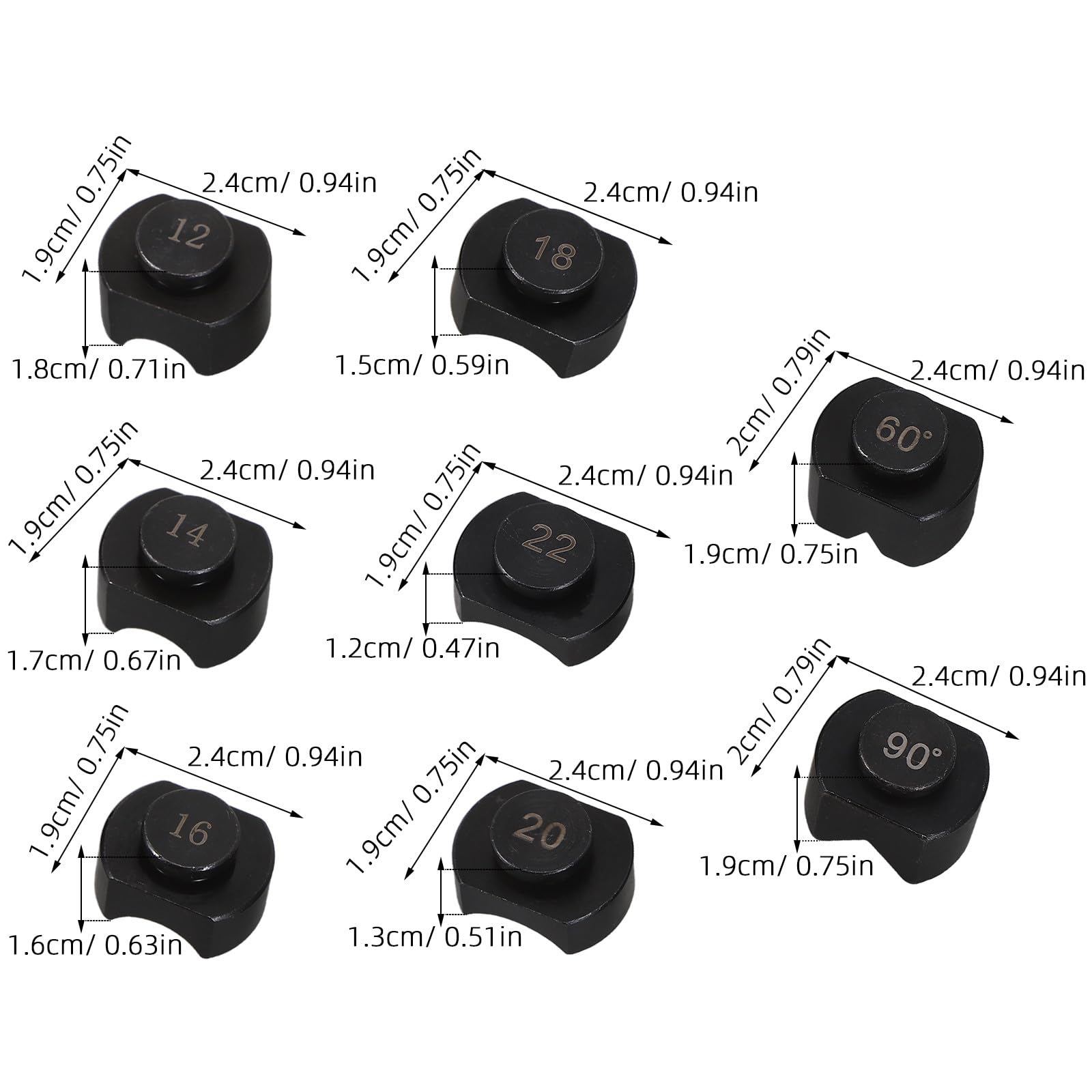 Angoily 8 matrices para doblar anillos - Repuestos para dobladoras de joyas - Accesorios para hacer anillos - Herramienta para doblar y crear pequeños moldes de metal