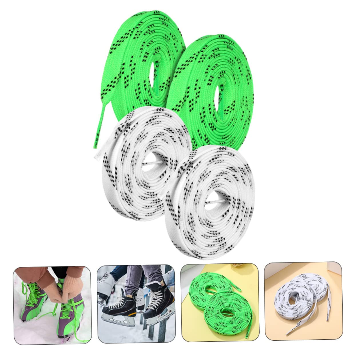 Didiseaon 6pares Cordones Para Patines De Hielo De Cordones Resistentes Fácil Instalación Mantienen Atados Para Deportes Sobre Hielo