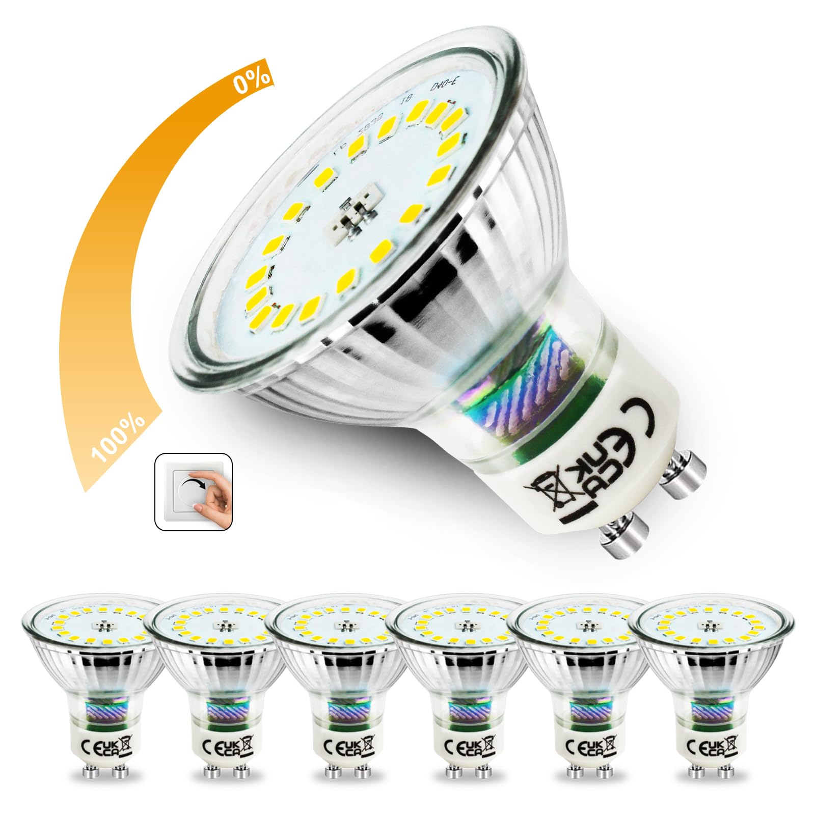 Allesgute GU10 LED 5W Glühbirnen Dimmbar LED Lampe Glas Kaltweiß 700lm Birnen Ersetzt für 45W Halogen Leuchtmittel 230V Abstrahlwinkel 120°,6er pack