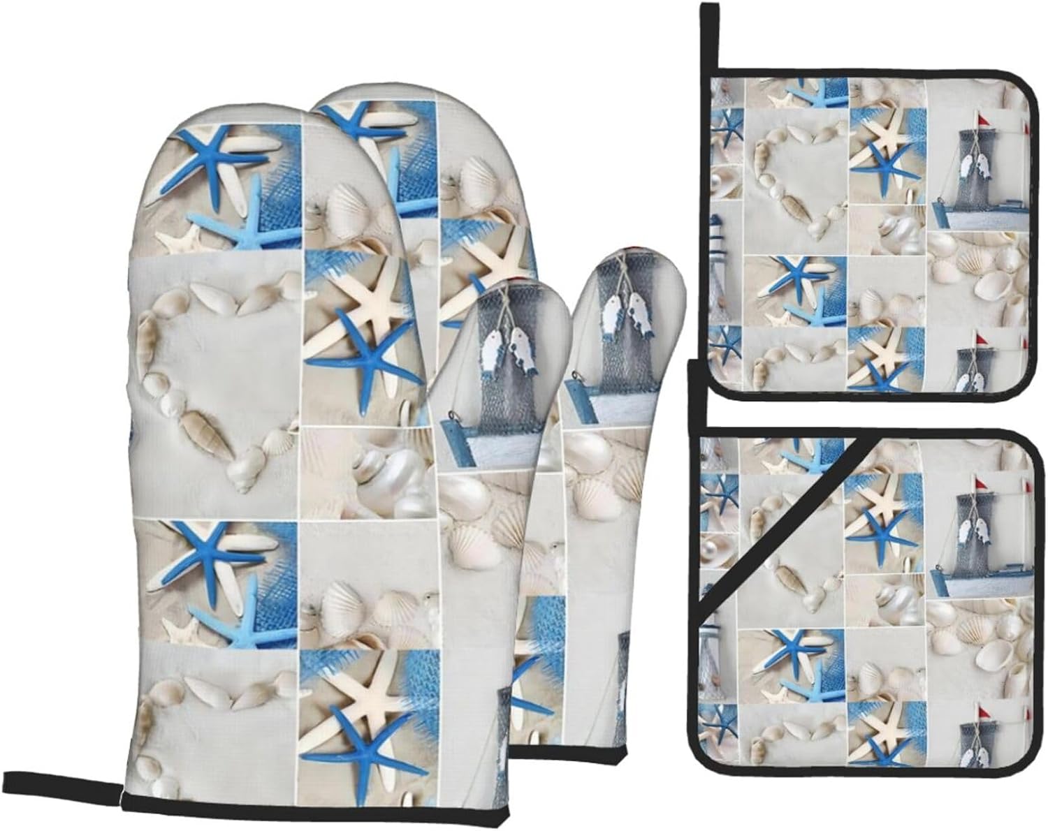 Starfish and Lighthouse Kitchen baking four piece set, fit for cooking and baking, oven, microwave, and outdoor barbecue