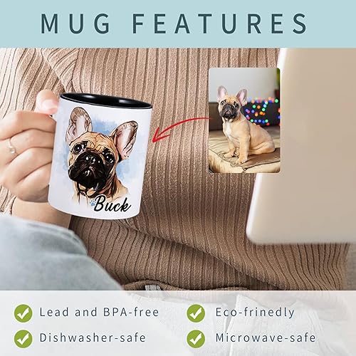 Miniatura 4 de Taza personalizada, taza de café personalizada para mascotas, tazas de fotos de perros, taza de café para amantes de los perros, taza de café para