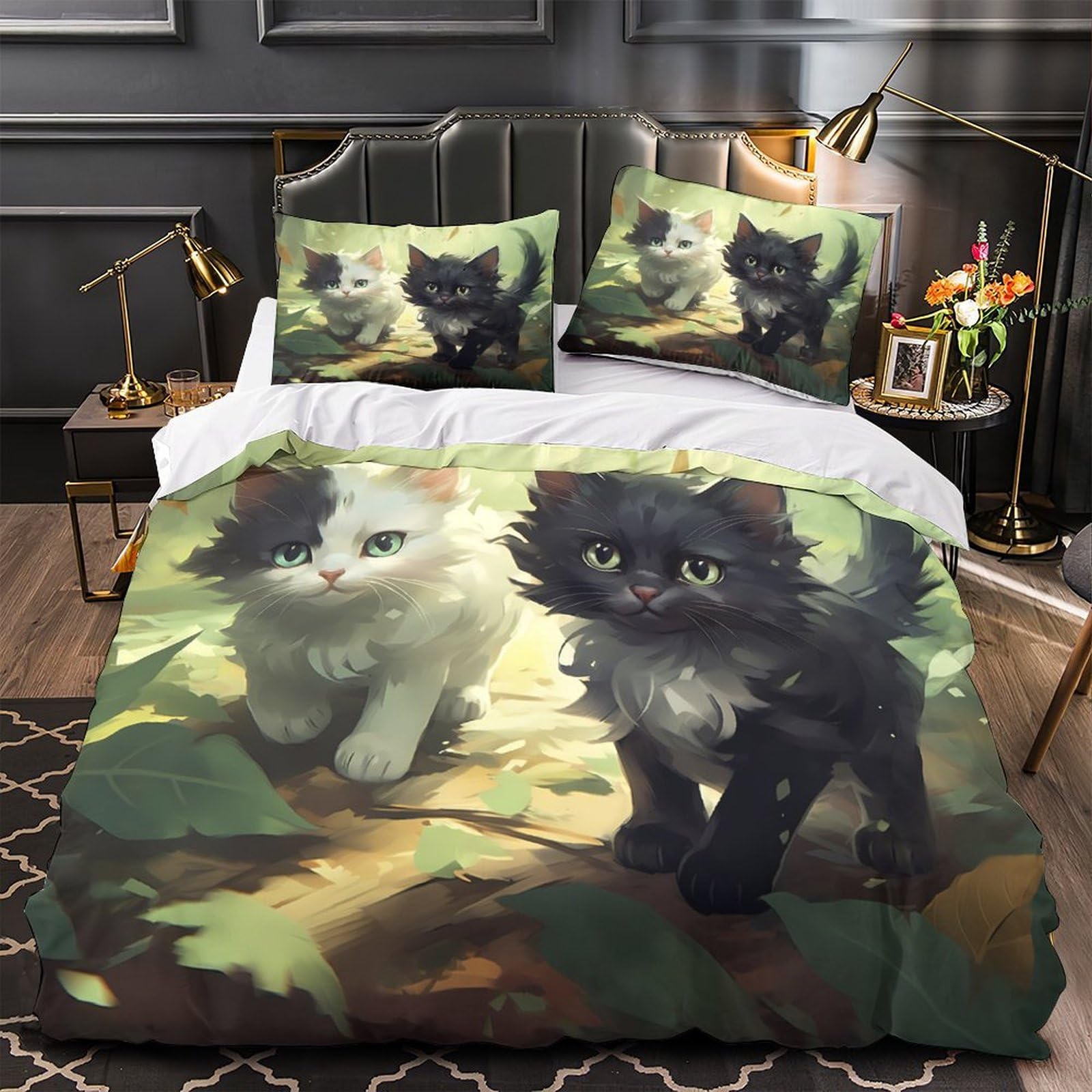 Housse de couette hérisson imprimé 3D microfibre double 200x200cm