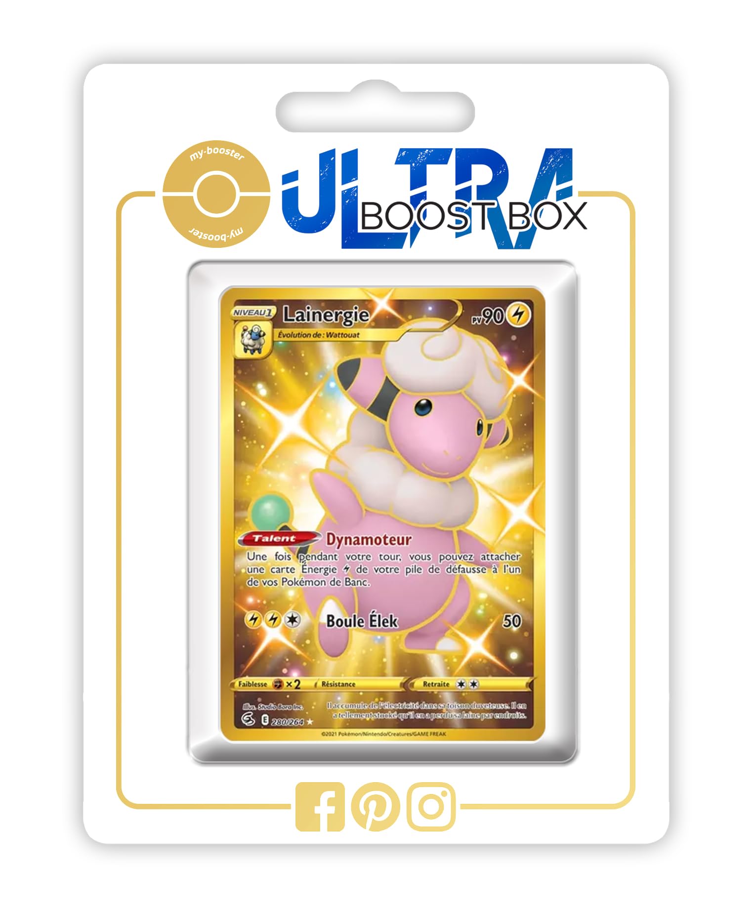 Lainergie (Flaaffy) 280/264 Shiny Gold - Myboost X Épée et Bouclier 8