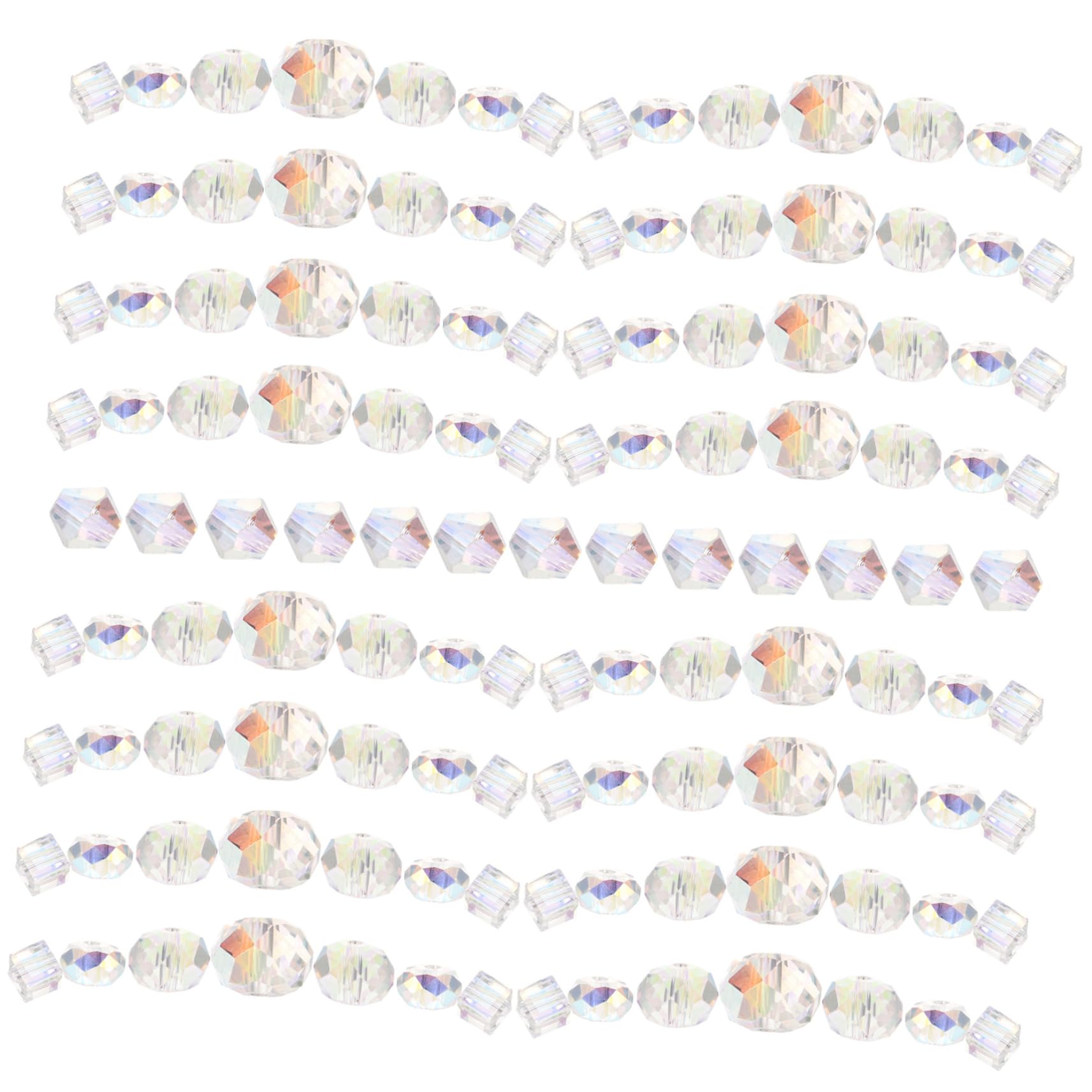 Tofficu 450stücke Ab Farbige Glasperlen Set Facettierte Schmuckperlen Für Armbänder Bastelprojekte Und Handmade Schmuckgestaltung