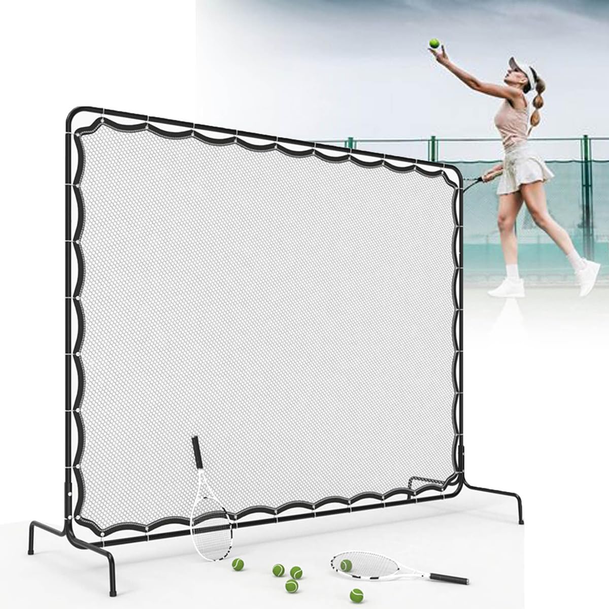 Filet de rebond de tennis pour progresser seul sans partenaire avec ce grand mur de 9,5x7 pieds