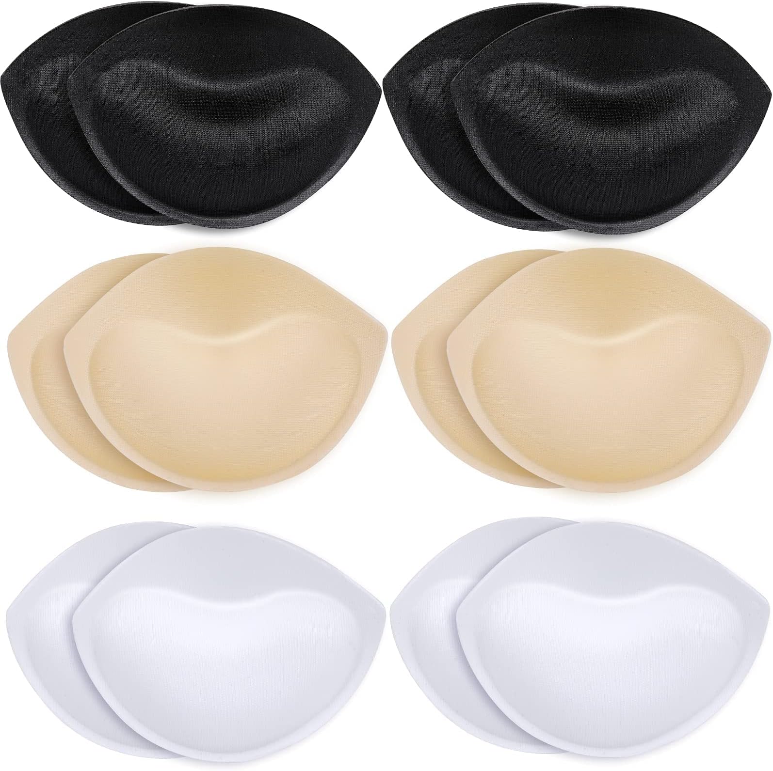 Hicdaw 6 Pairs Bra Pads Inserts Bra Cups Insert Sports Bra Pad Insert Sew in Bra Cups for Women Bra Padding Insert A Cups