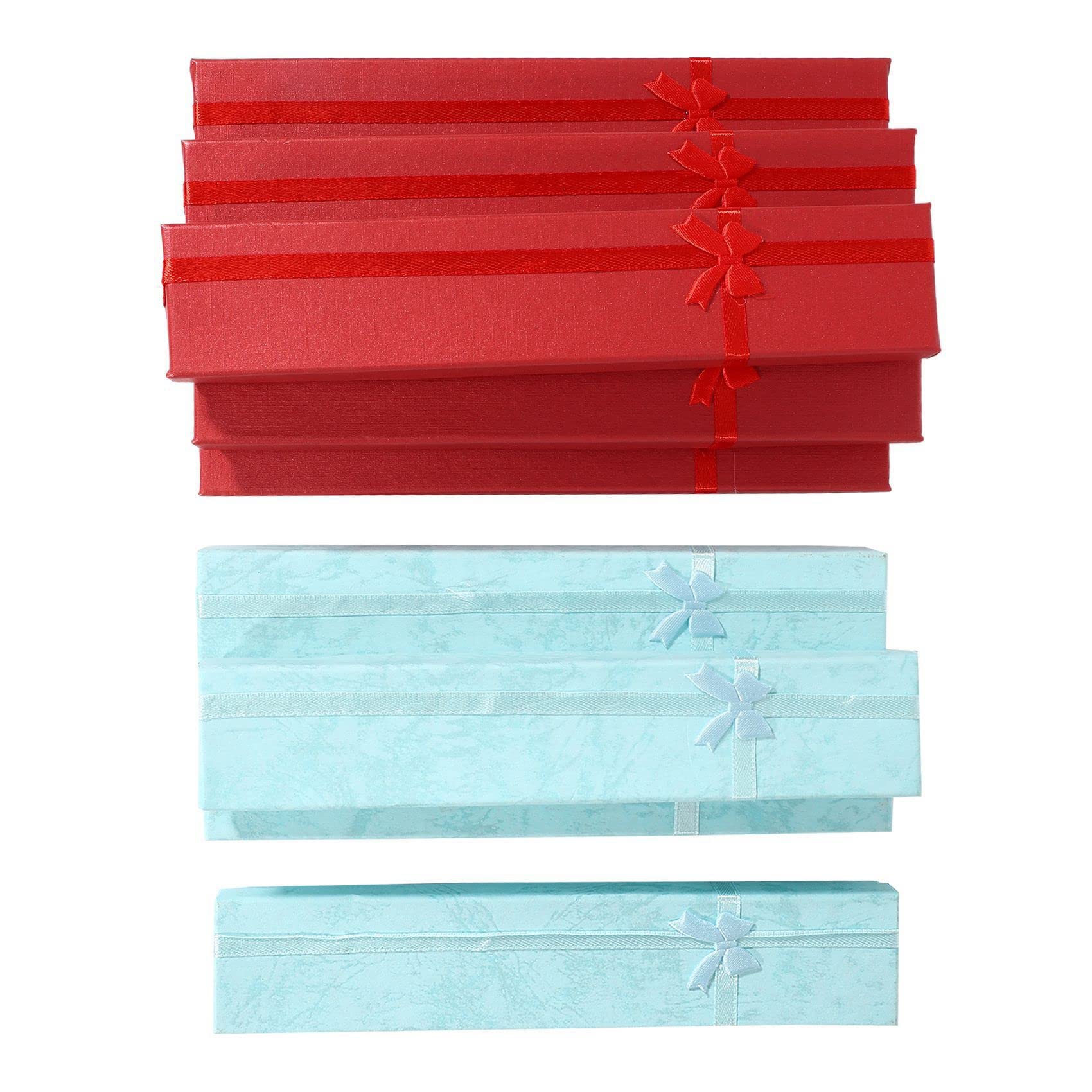 100 x Eleganti Scatole Regalo Rettangolari Lunghe Deluxe per Collane di Presentazione di Gioielli