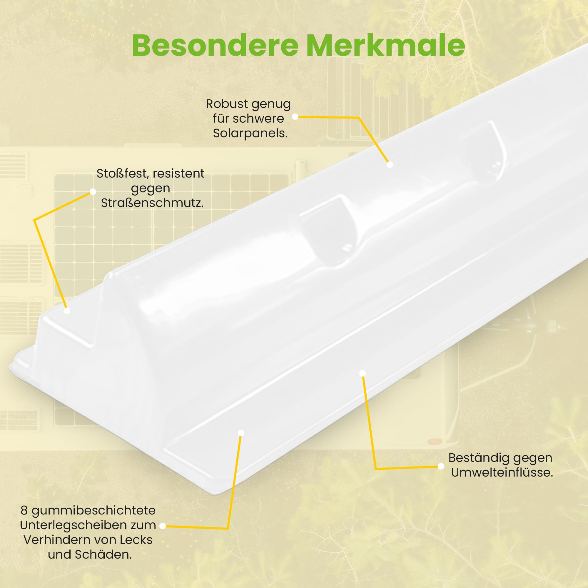Offgridtec ABS moduł solarny spoiler uchwyt biały 68 cm - Heavy Duty, 1 sztuka, 006565