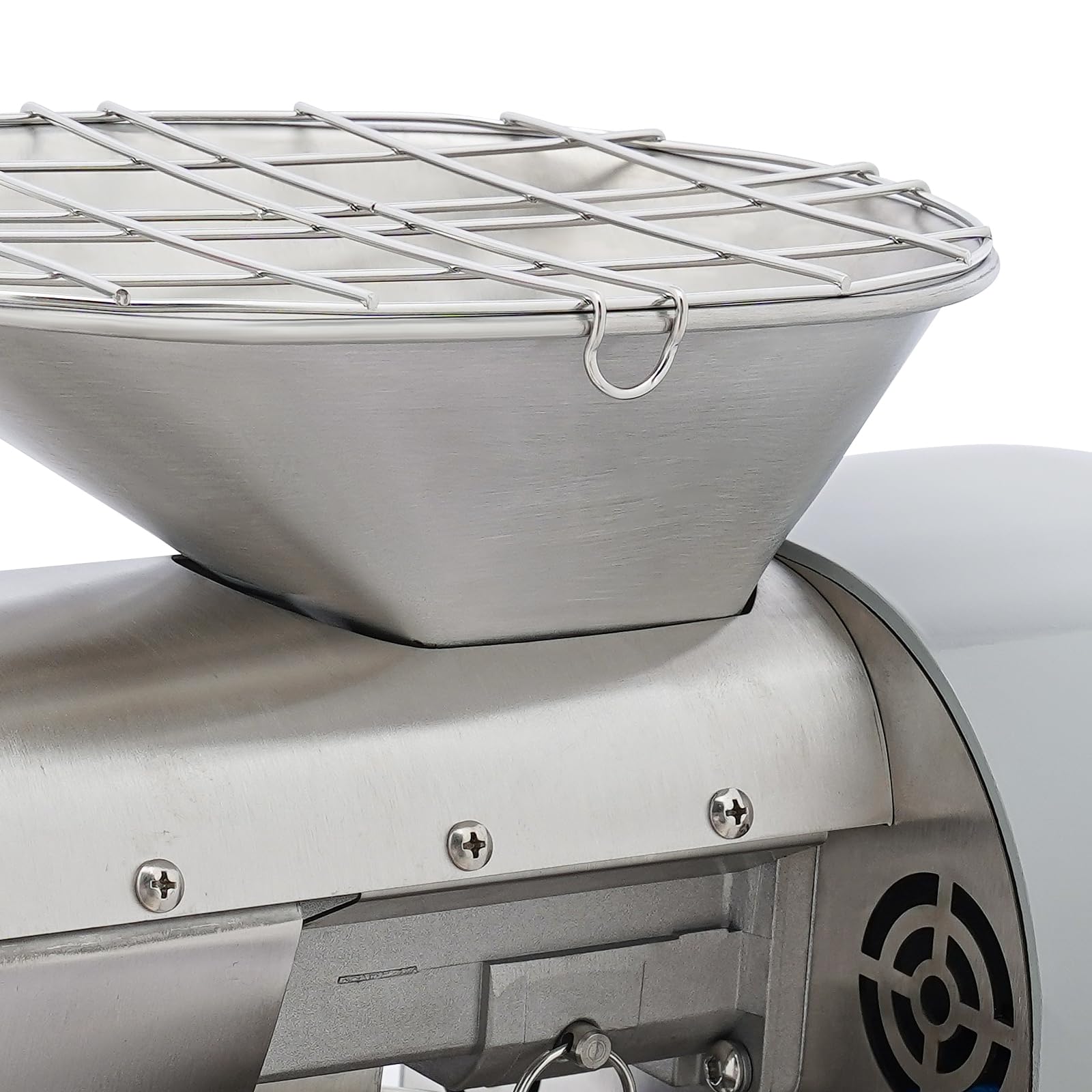Presse à huile électrique 1800W en acier inoxydable, température réglable avec filet de protection, rendement 95%, double leviers pour usage domestique et professionnel