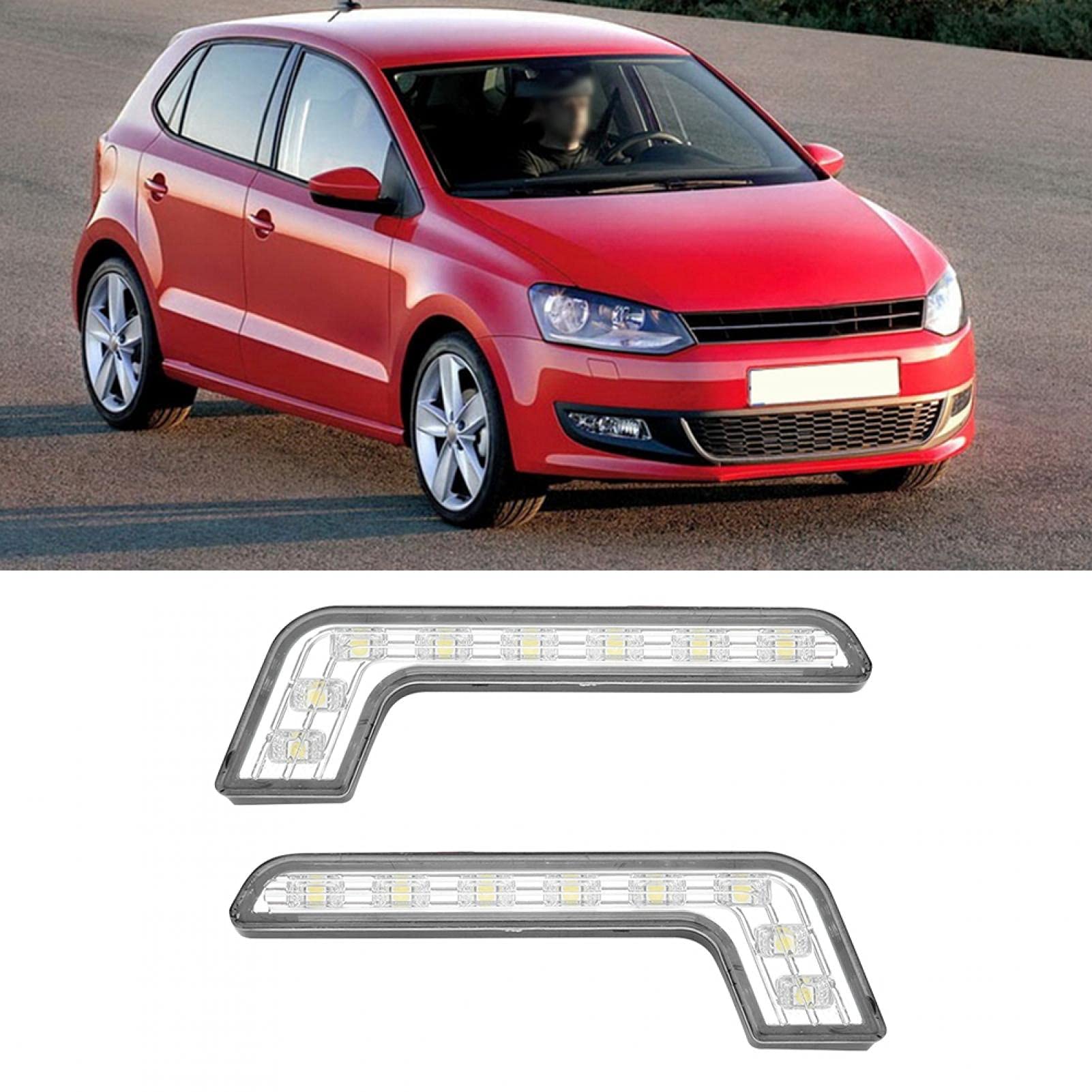 Yctze pour feux de jour led Lampe de jour de jour super lumineuse à 8 LED étanche DRL universel Feu diurne Feu diurne LED Feu diurne étanche Feu diurne étanche Imperméable universel Feu diurne Feu Di