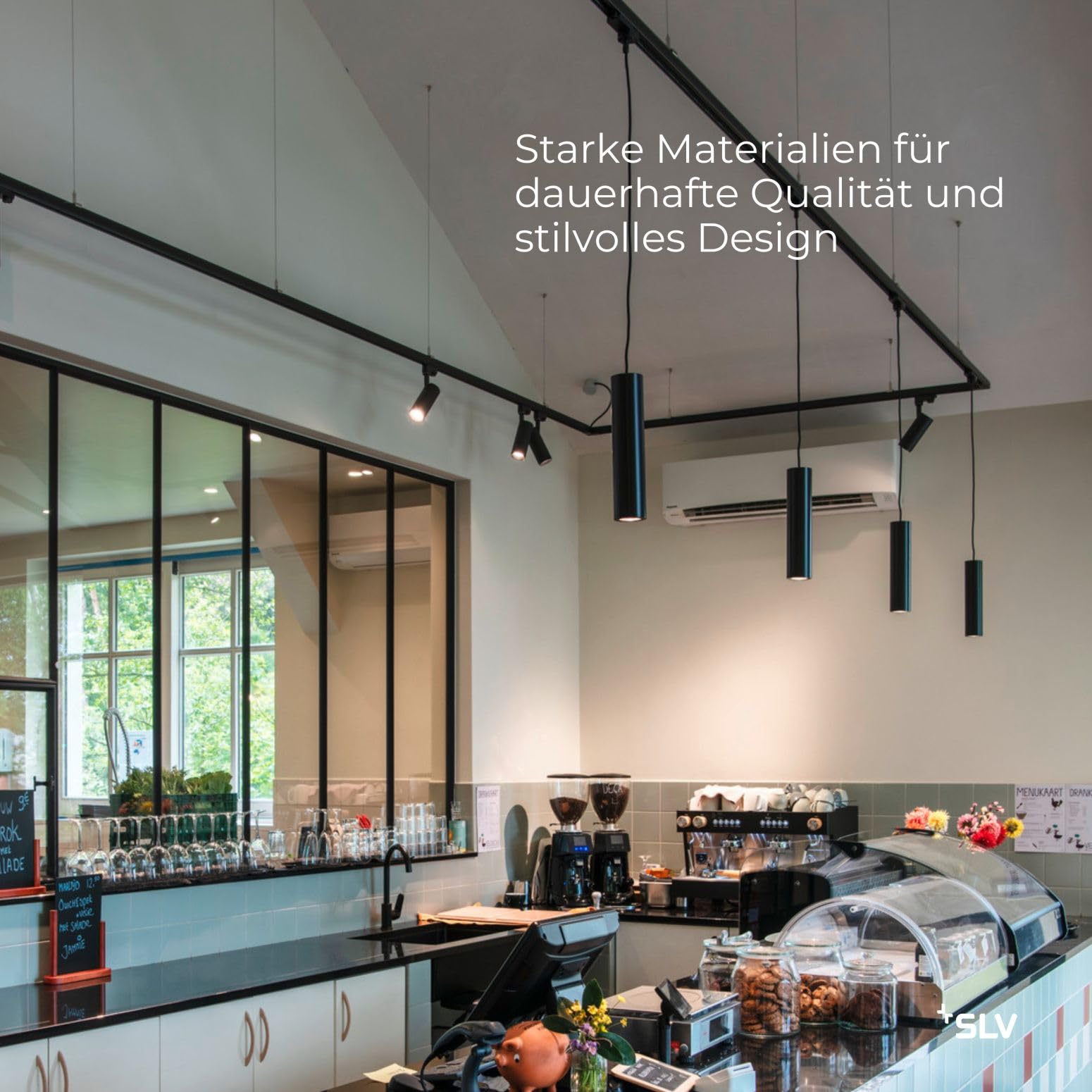 SLV ENOLA B | Pendelleuchte, LED Schienen-Strahler, Dreh- und schwenkbarer 1-Phasen-Strahler, Deckenleuchte, Schienensystem, Innenleuchte| GU10, inkl. 1Phasen-Adapter, Schwarz