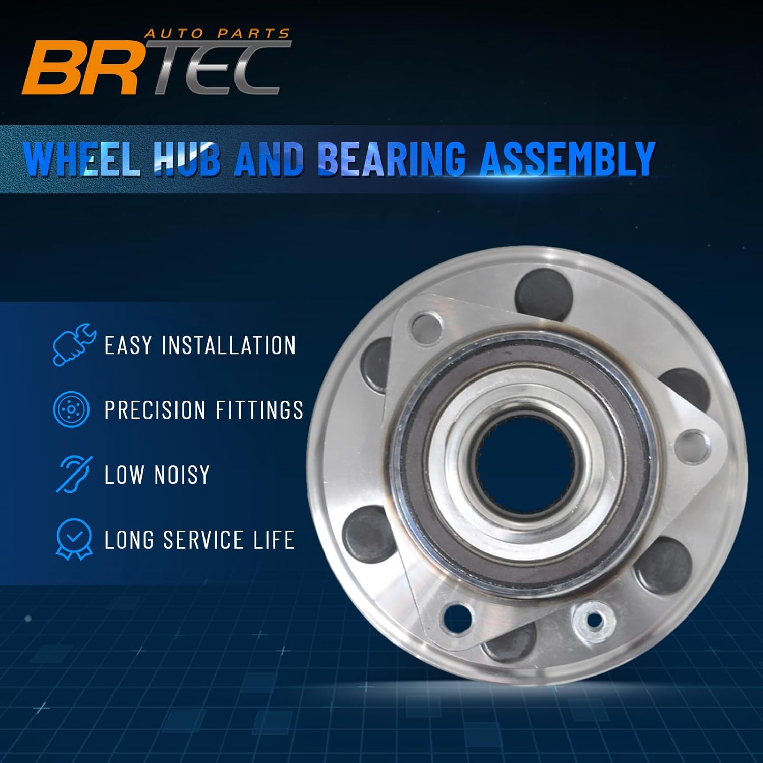 513289 Front/Rear Wheel Hub and Bearing Assembly for Cadillac SRX 2010-2016, for Saab 9-4X 2011 6 Lugs w/ABS