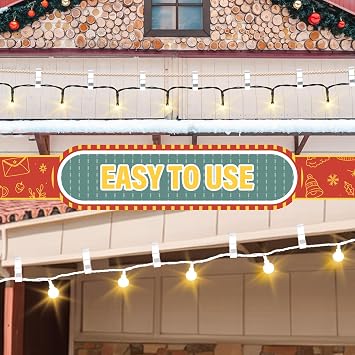 Gcstnn Gutter Hooks for Outdoor Lights, 120 Pcs Mini Plastic S Gutter Clips for Hanging Outside String Lights, Icicle Fairy Lights, Christmas Tree Decorations-White