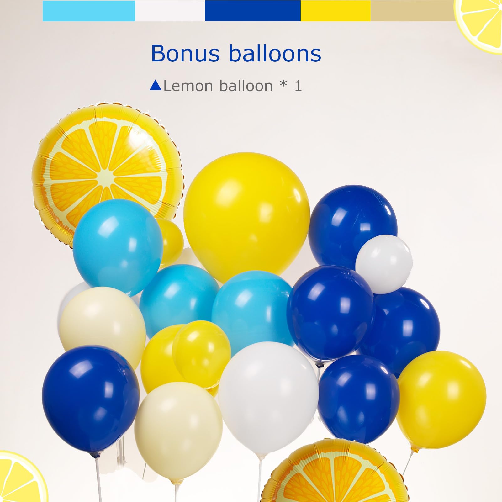 Blue Tile Lemon Birthday Decorations For Boys And Girls, Capri Lemon Balloon Garland Arch Kit With Happy Birthday Banner, Lemon Birthday Party