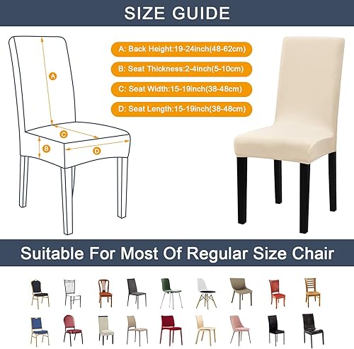 Miniatura 3 de Fundas para sillas de comedor, fundas elásticas para sillas de comedor, fundas protectoras extraíbles y lavables para sillas de comedor, hotel,