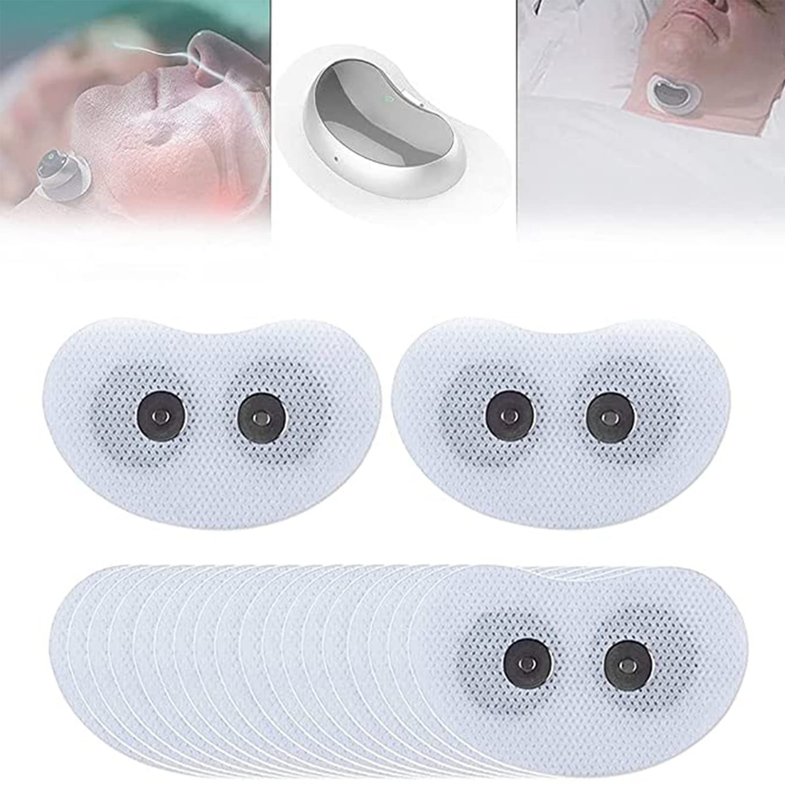 Strisce conduttive Adesivi magnetici a Scatto, Cuscinetti autoadesivi elettrodi in Gel for Dispositivo Anti-Sonno Intelligente Snore Circle(100PCS)