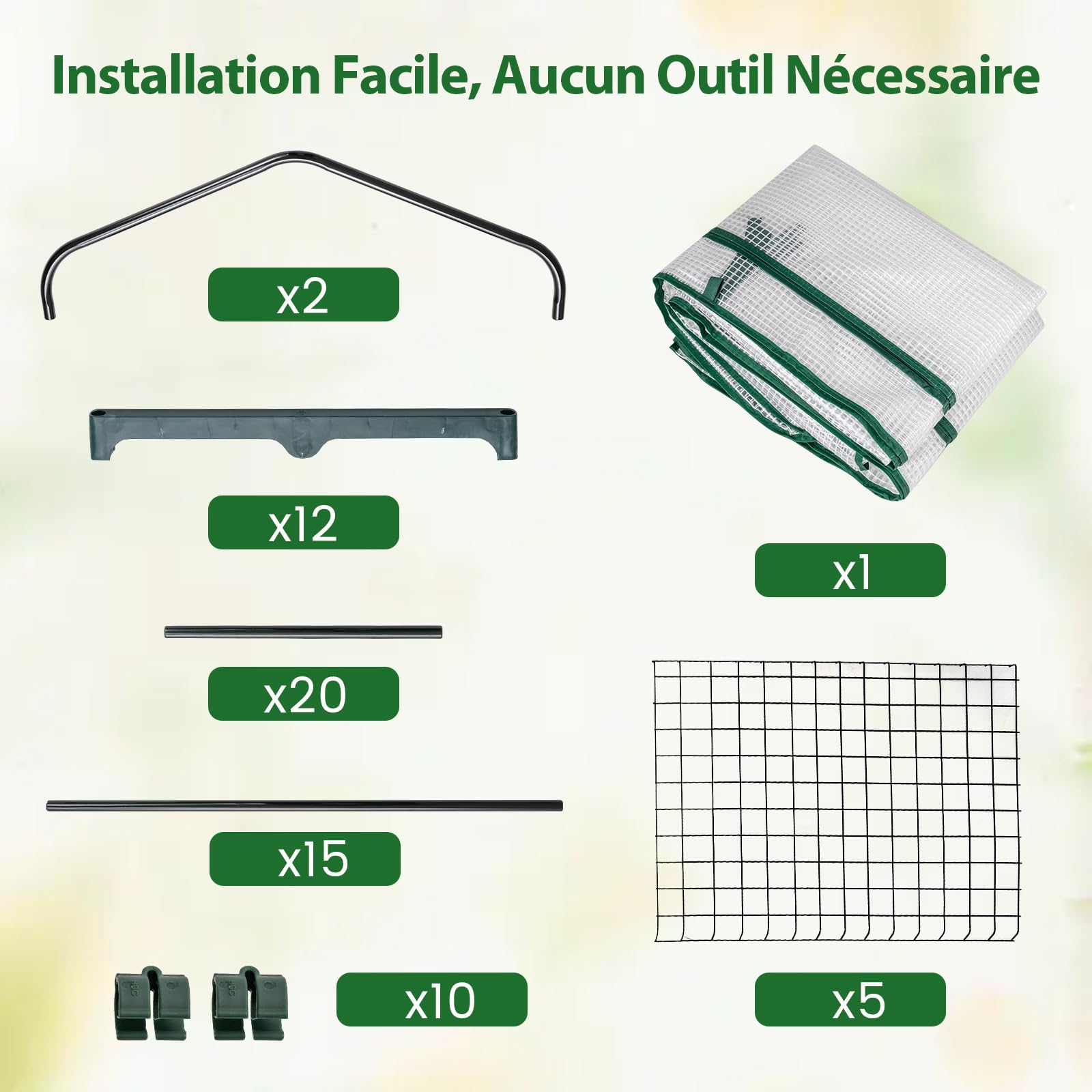 COSTWAY Serre de Jardin avec 5 Étagères, Mini Serre Extérieur avec Housse en PE Porte Enroulable Cadre en Métal Électro-Couvert Antirouille, pour Tomates Plantes, 69 x 48 x 190 cm