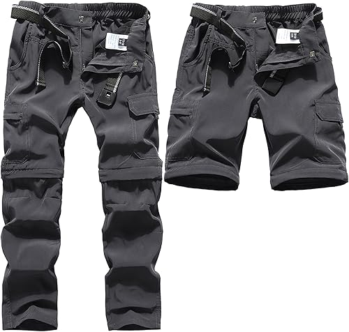 DAFENGEA Pantalones cargo de senderismo para niños, estilo casual, secado rápido, senderismo, montañismo, convertibles