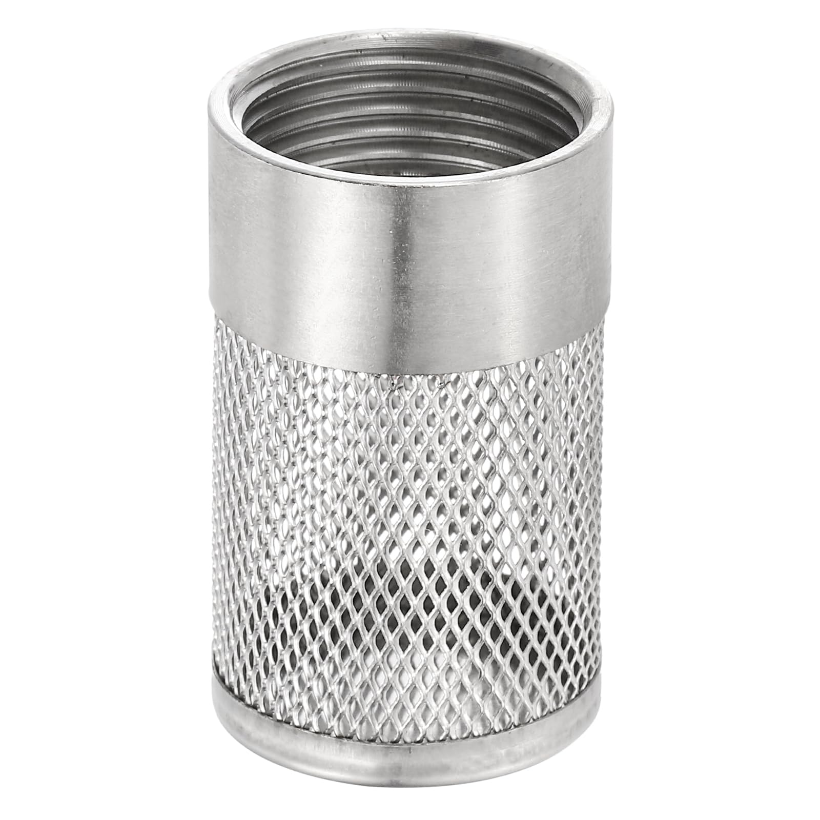 sourcing map 3/4 Inch 304 Stainless Steel Filter Cover, Hose Inlet Suction Strainer Filter, Connected to DN20 3/4" PVC Water Pipe to Reduce Solid Entry (50mm Length, 25mm Thread Dia) — image 1