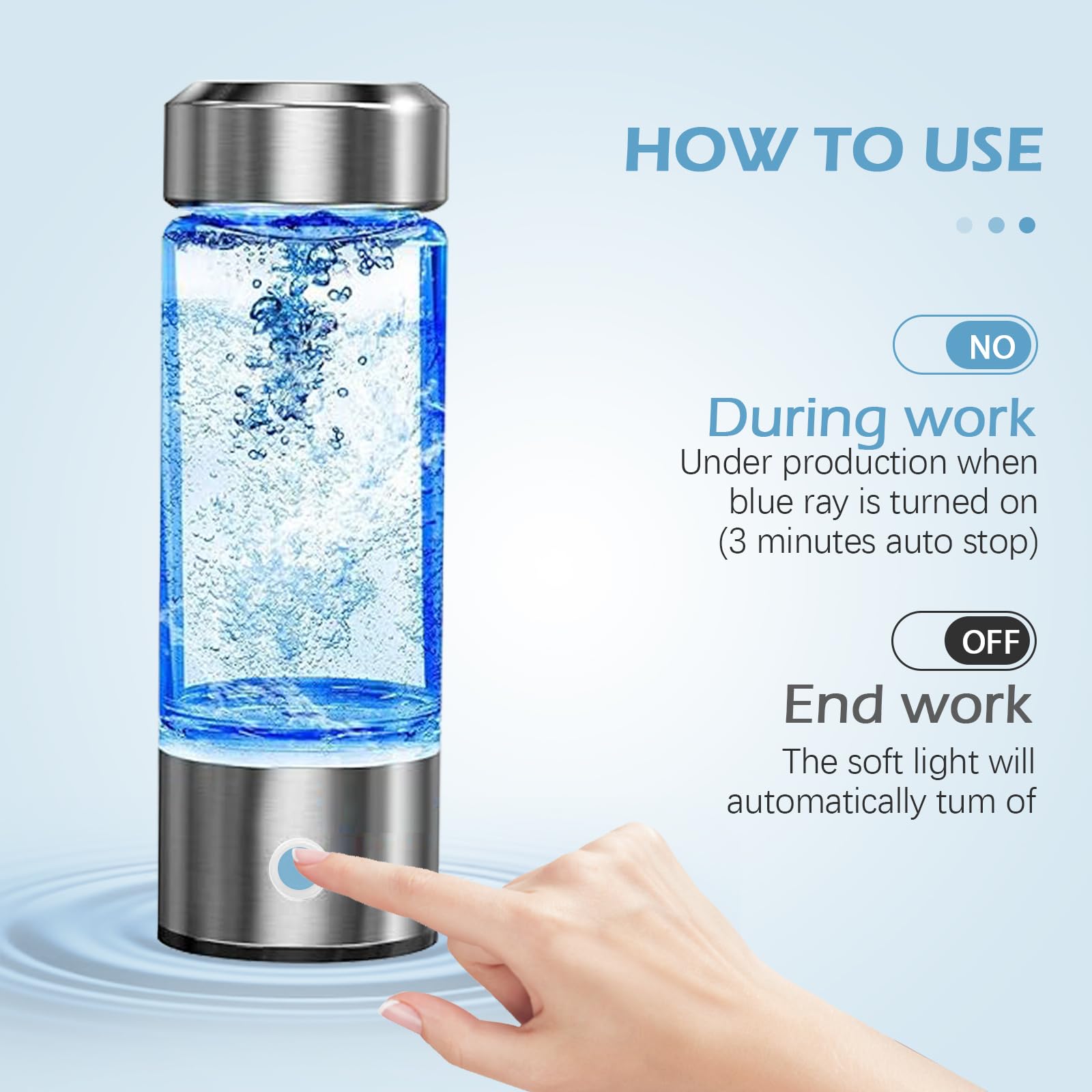 madeking Waterstof Waterfles Generator - 400ml oplaadbare waterstof