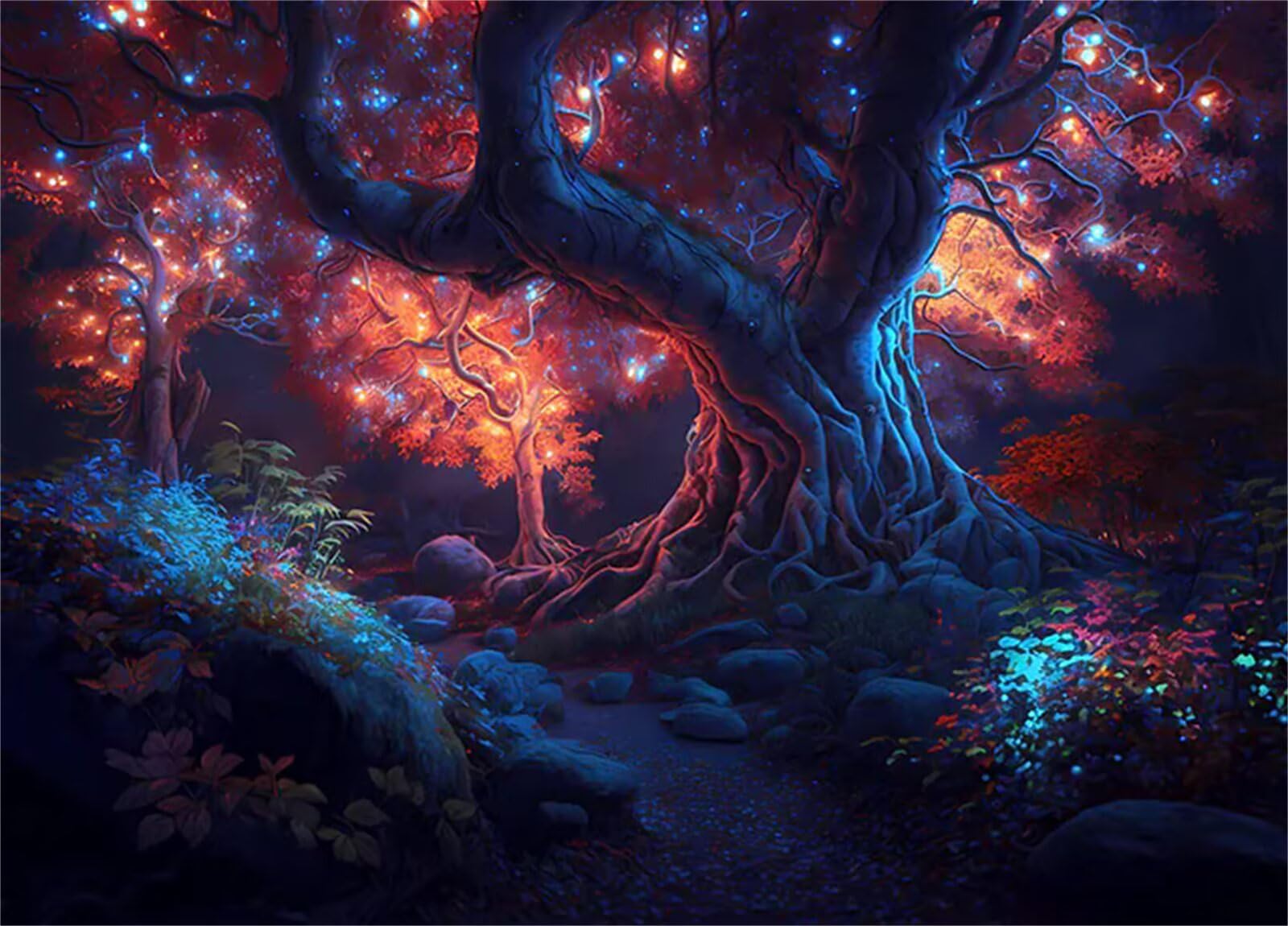 Puzzle 3000 Pezzi per Adulti,Puzzles Artistico,Alberi fluorescenti puzzle Fai da te Intrattenimento Creativo, puzzles Classico Regali per la casa