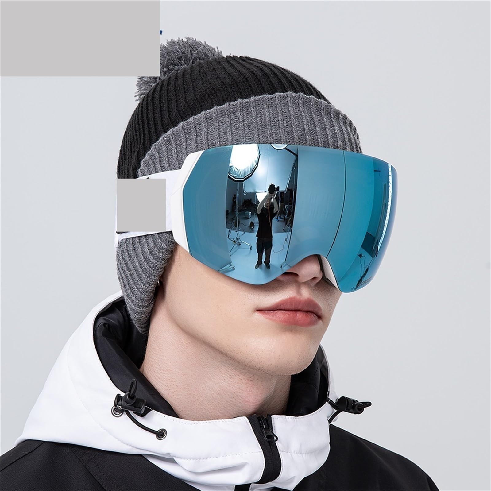 Occhiali da Sci Ski Goggles Men Women Anti-fog Ski Eyewear Snow Glasses Adult Snowboard Goggle with Night Yellow Lens and Case Set