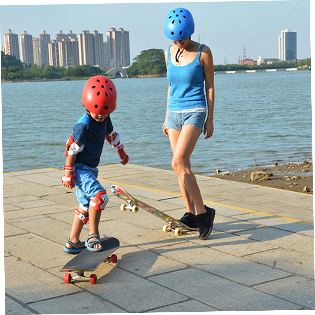 Casco de Seguridad para Niños y Adultos Azul, 49-53cm, Abs