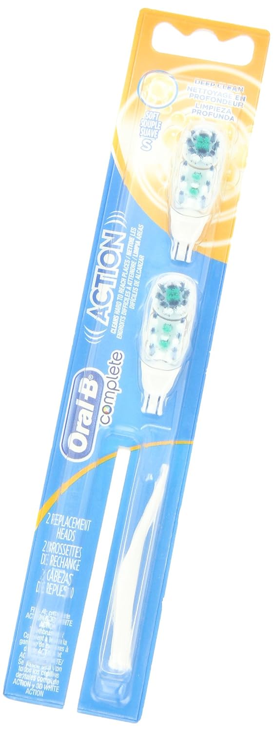 Oral-B Complete Electric Toothbrush Replacement Brush Heads Refill Soft Bristles, 2 Count : Electric Toothbrush Replacement Parts : Beauty & Personal Care