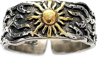 JWM Men's Rings Silver Plated Brass Ring for Men Women Adjustable Open Rings, Exquisite