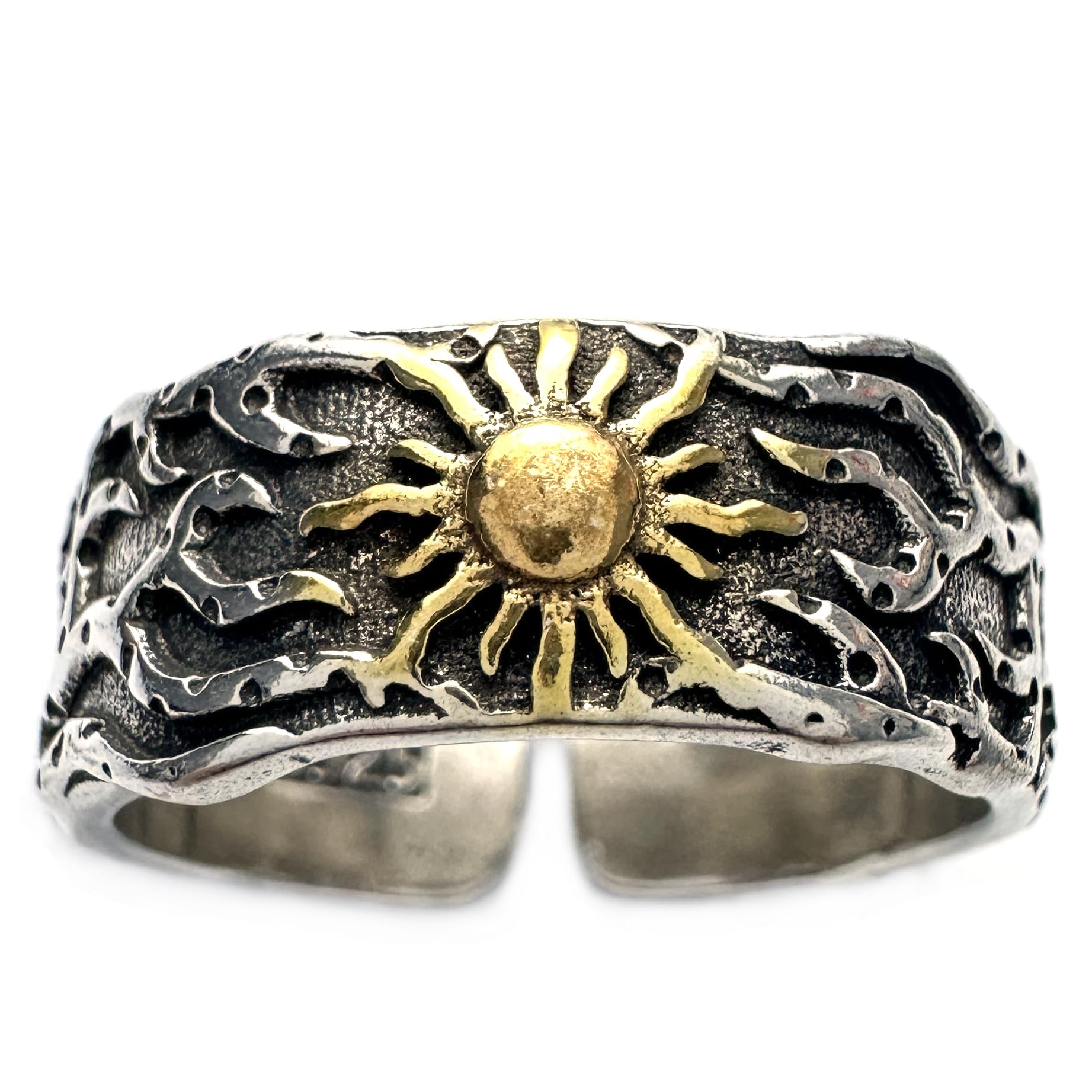 Men's Rings Silver Plated Brass Ring for Men Women Adjustable Open Rings, Exquisite Packaging