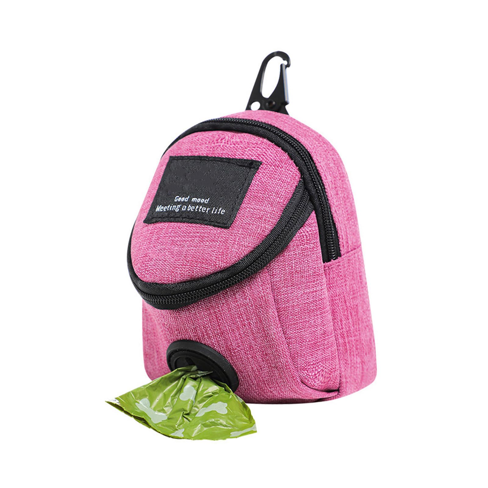 Simple Oxford Fabric Poop Bag Dispenser with Treat Pocket Clip on Accessory Multifunctional Dog Treats Bag