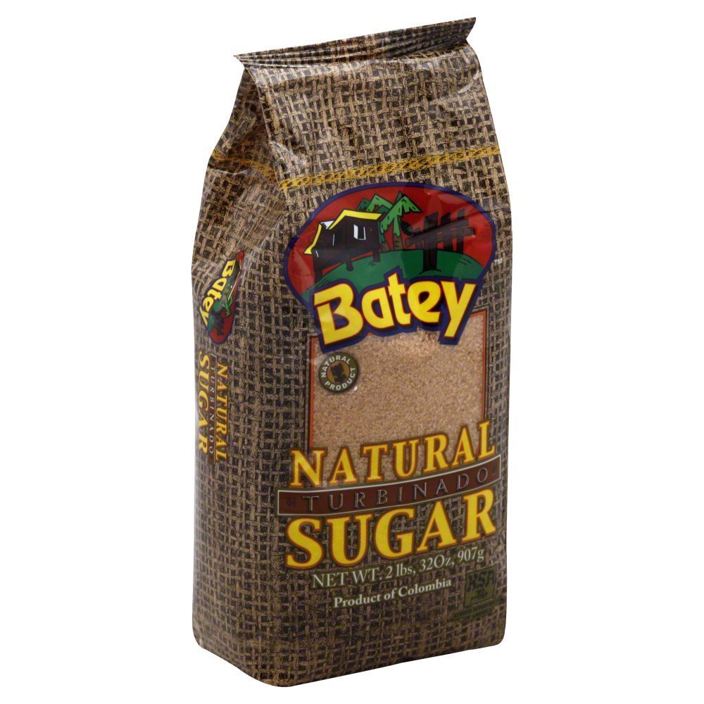 Batey Sugar, Natural, Turbinado, 2-pounds (Pack of 6)