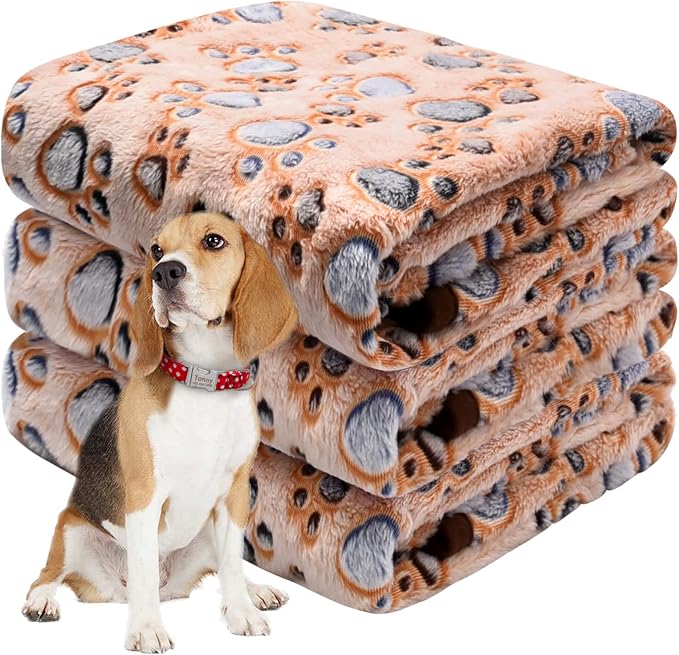 Awaytail 3 Pack Large Dog Blanket,Thick and Warm Fleece Pet