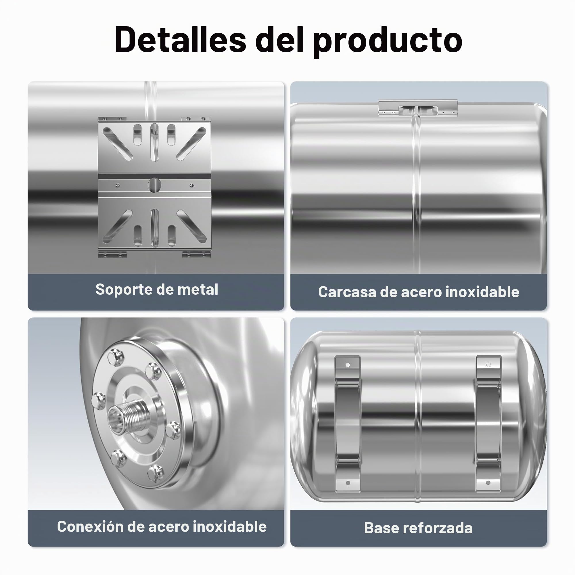 Vaso de expansión acero inoxidable 50L, depósito de presión, calderín para grupo de presión doméstic
