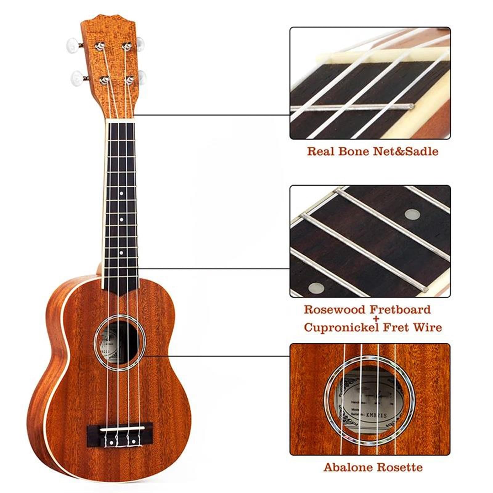 Ukulele Mahagoni 21 Zoll Ukelele Uke 4 Saiten Hawaii Gitarre Mit Gigbag