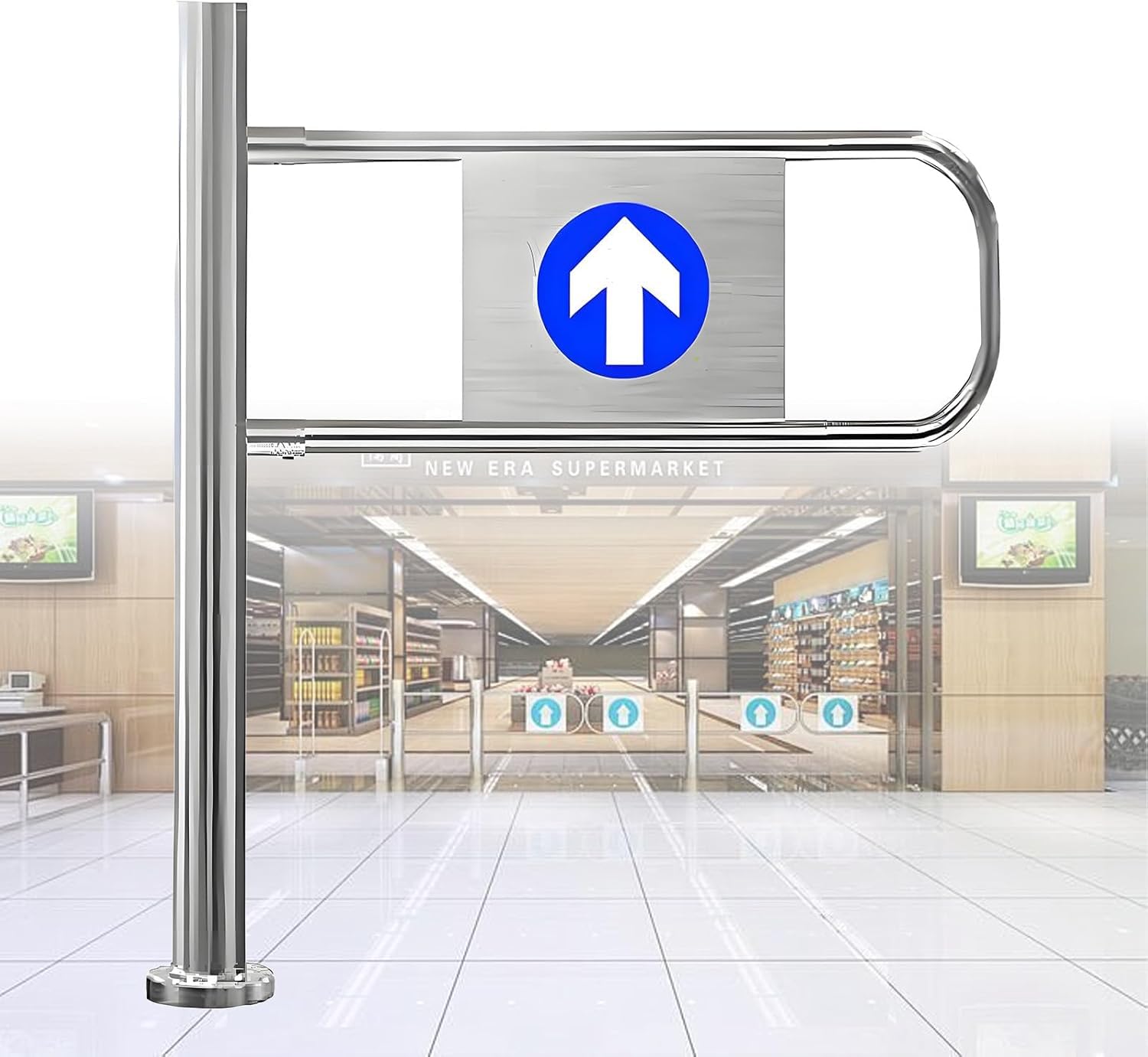 90° Metal Entry Automatic Closing Door, Suitable for Industrial Factory Markets(Left,80 * 100cm)