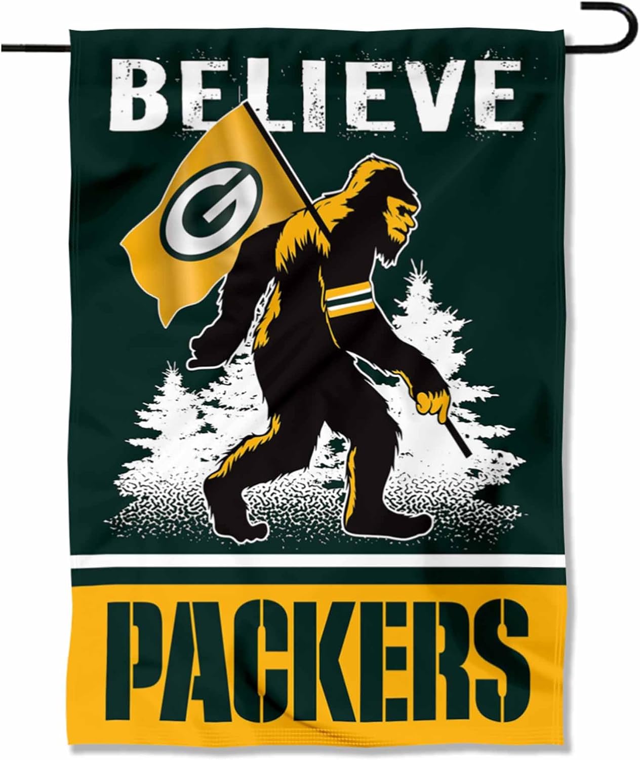 WinCraft Green Bay Packers Bigfoot Sasquatch Believe Yard Garden Banner Flag