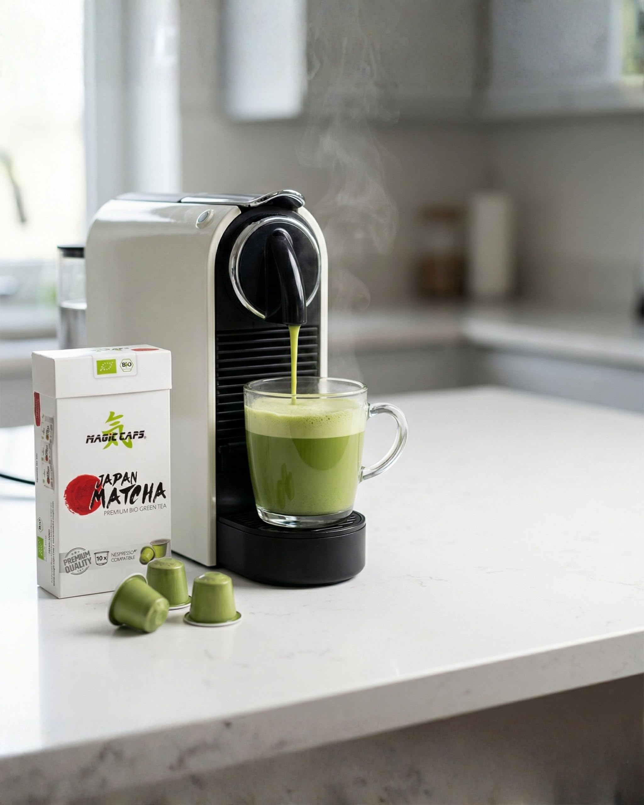 MatchaMagic Bio Matcha Tee Caps - 3x 10 Stück Grüner Matcha Teekapseln - Japanisches Matcha Pulver für Kapselmaschinen (3 x 10 Kapseln)