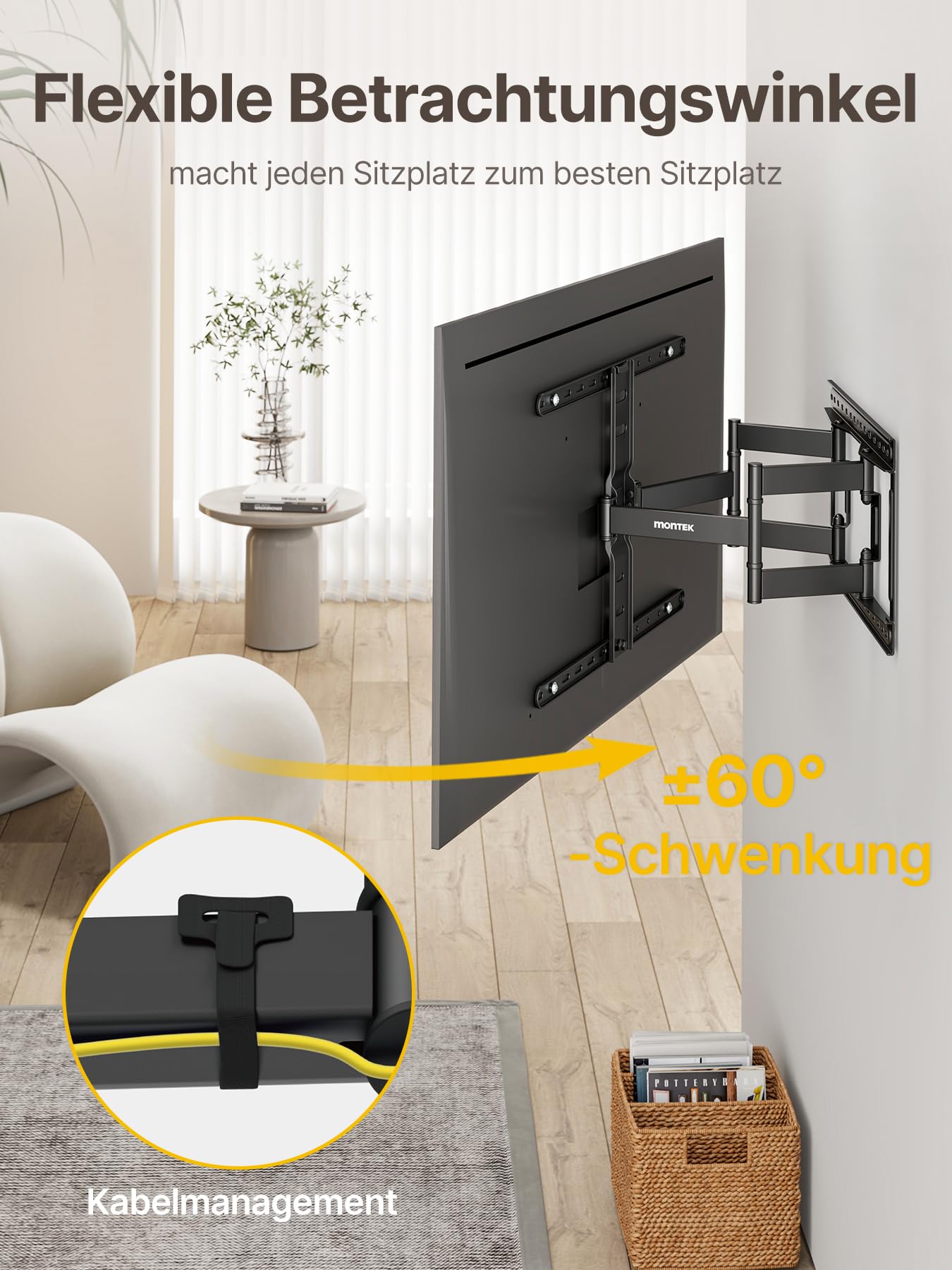 Tectake® - Tv Muurbeugel Voor 26 - 75 Inch (66 - 191 Cm