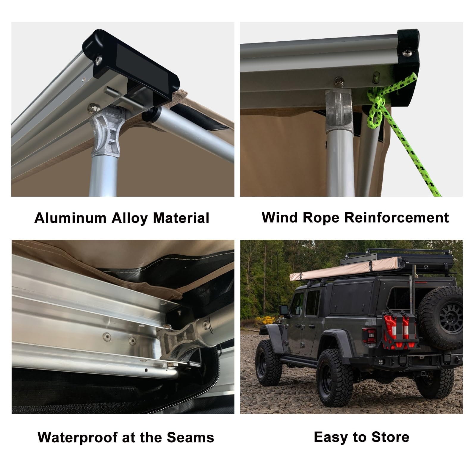 Tenda da Campeggio per Camper, Tende da Sole Estraibili per Veicoli, Tenda da Sole Laterale Impermeabile Retrattile, per Auto/Suv/Camion, per Campeggio, Gite All'aperto, Viaggi Su Strada, Cortile(160x