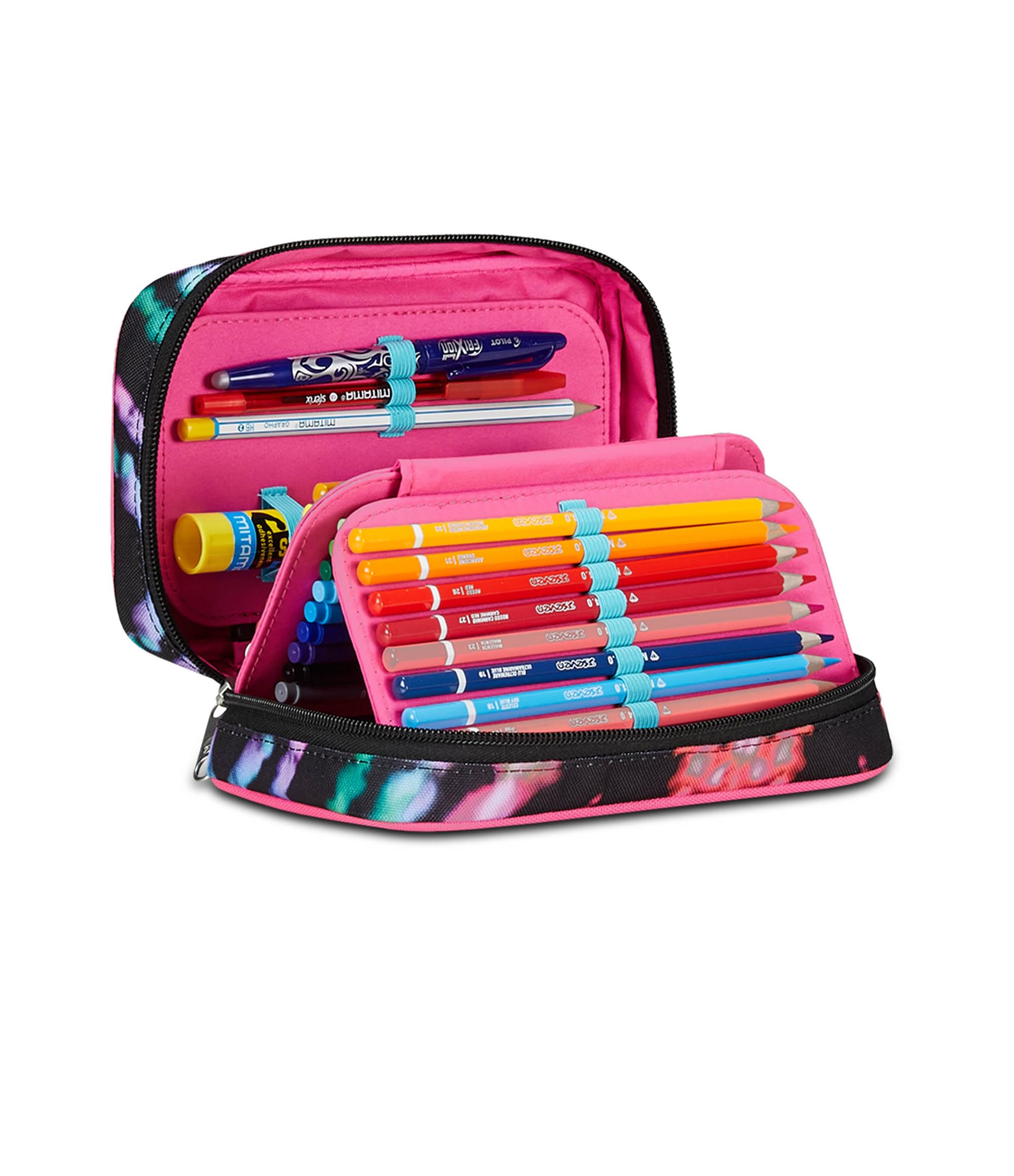 Seven Astuccio Scuola Speed Case, Nero Fucsia, Multi-Shade Girl, Portapenne Mono Scomparto Con Plance Amovibili e Penne, Matite, Colori, Accessori Zaino, Elementari, Medie, Bambina