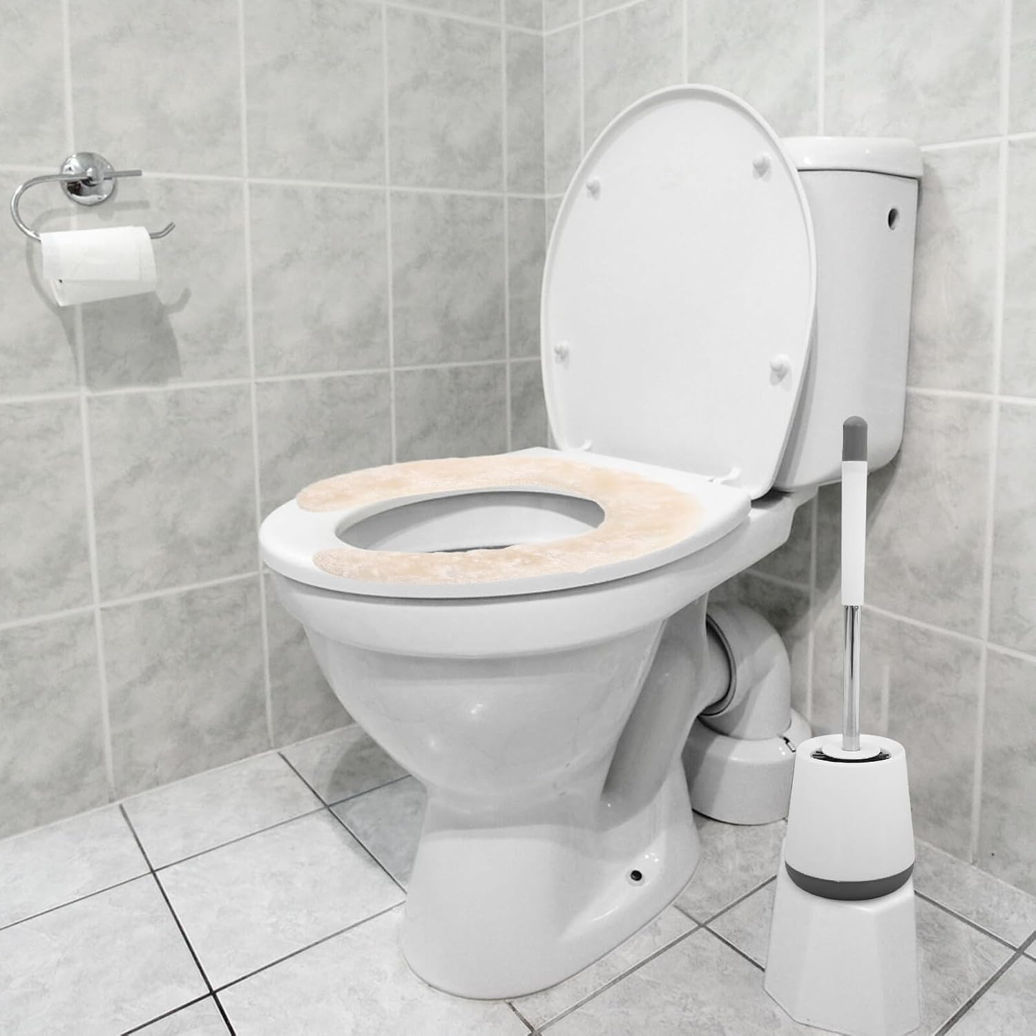 Soft Toilet Seat Warmer Cushion Cover for Reusable Bathroom Pad Secure and Comfortable Polyester Potty Training Accessory Easy to Clean and Assemble